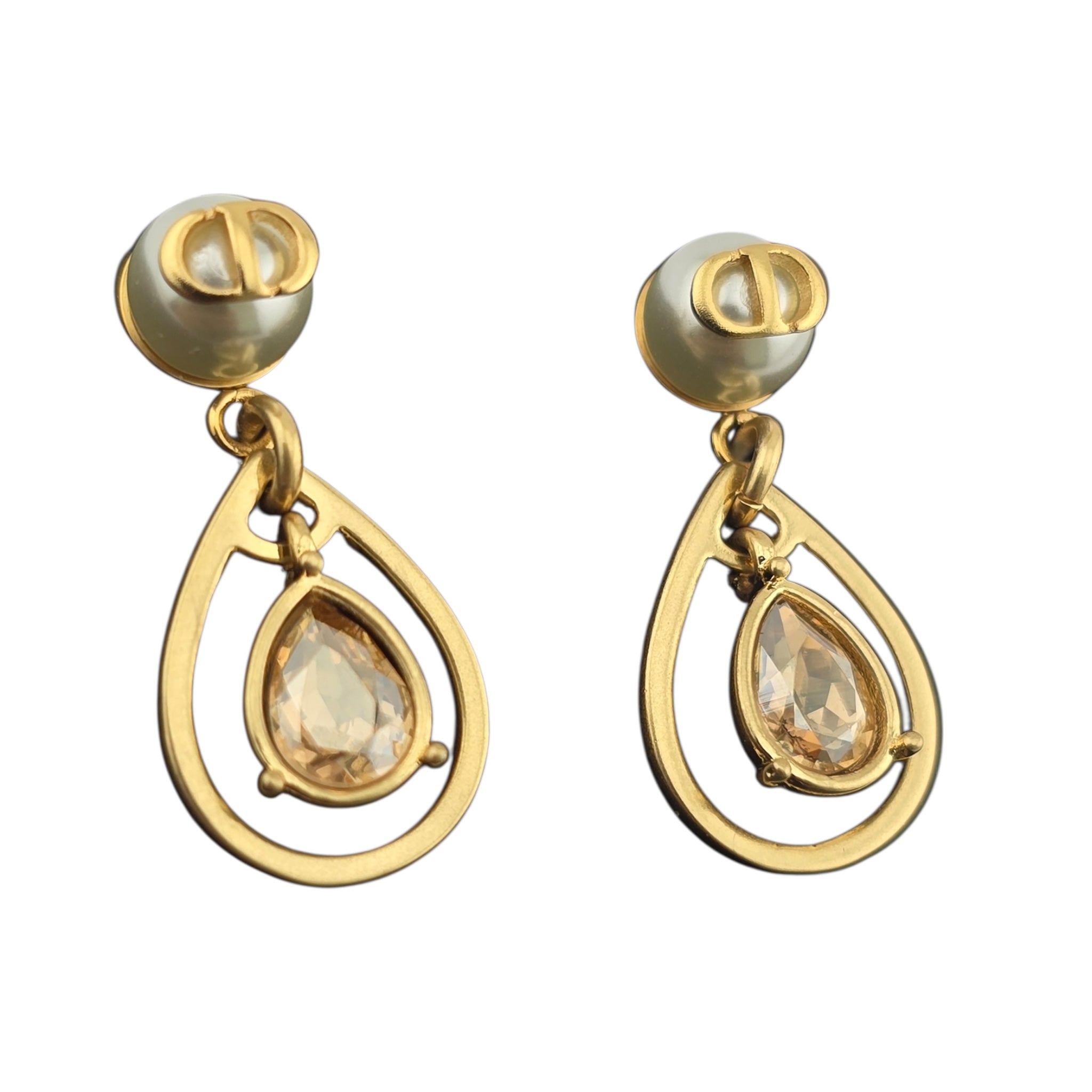 Christian Dior D-Drop Gold Earrings DIOR