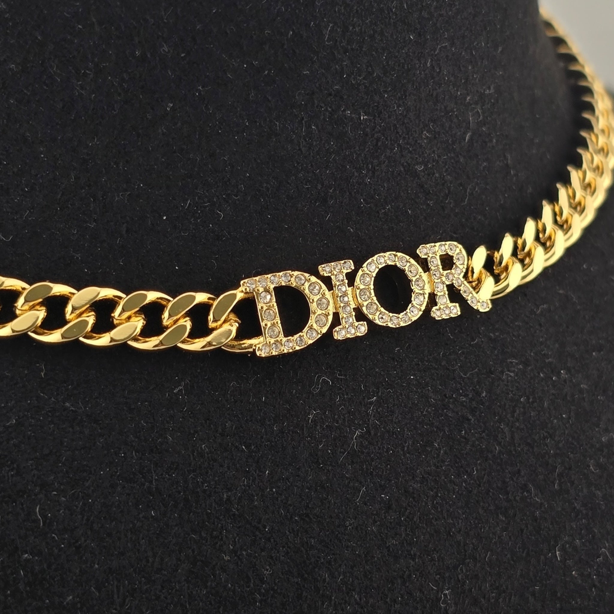 Christian Dior Metal Crystal Dio(r)evolution Choker Necklace Gold DIOR