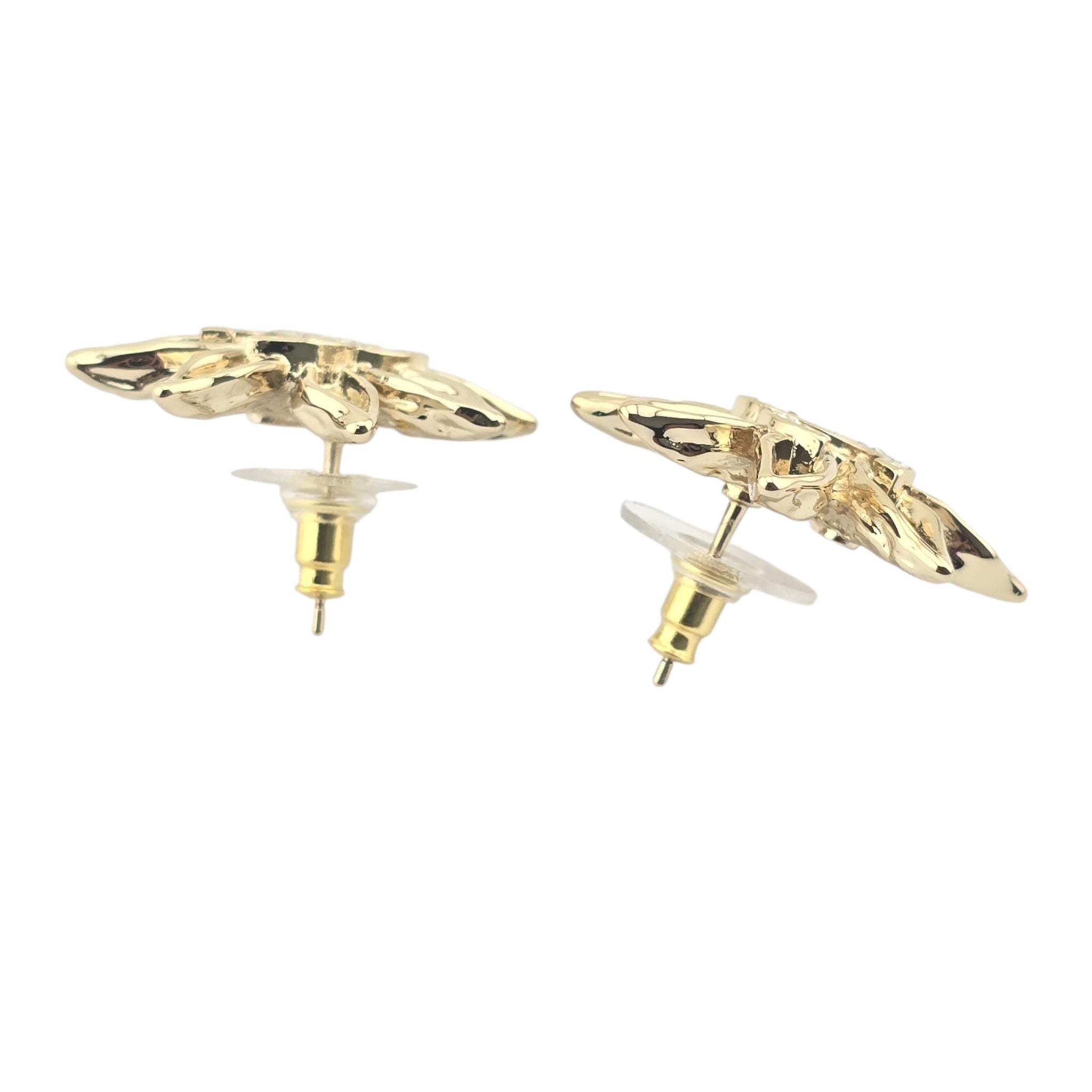 Chanel CC Gold Petal Earrings 2025 CHANEL