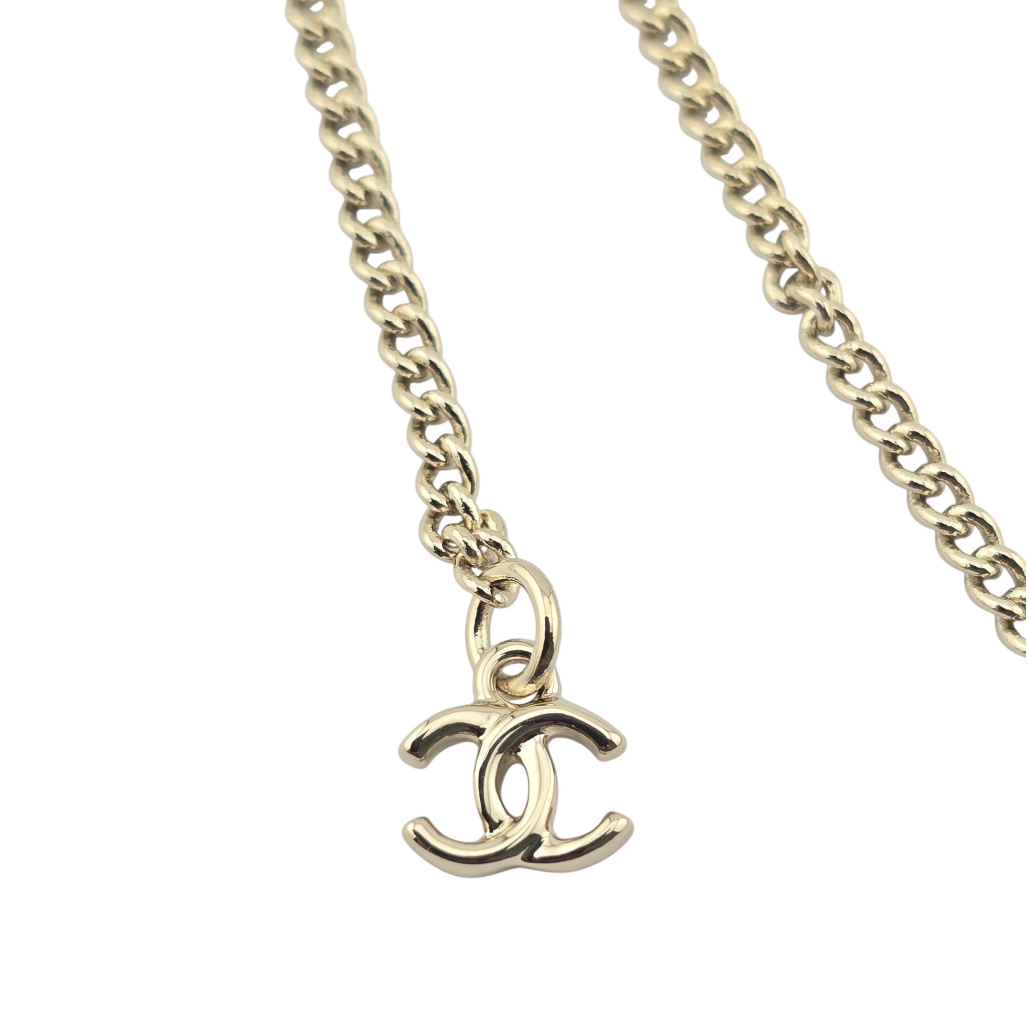 Chanel CC Round Gold Pendant Necklace 2025 CHANEL