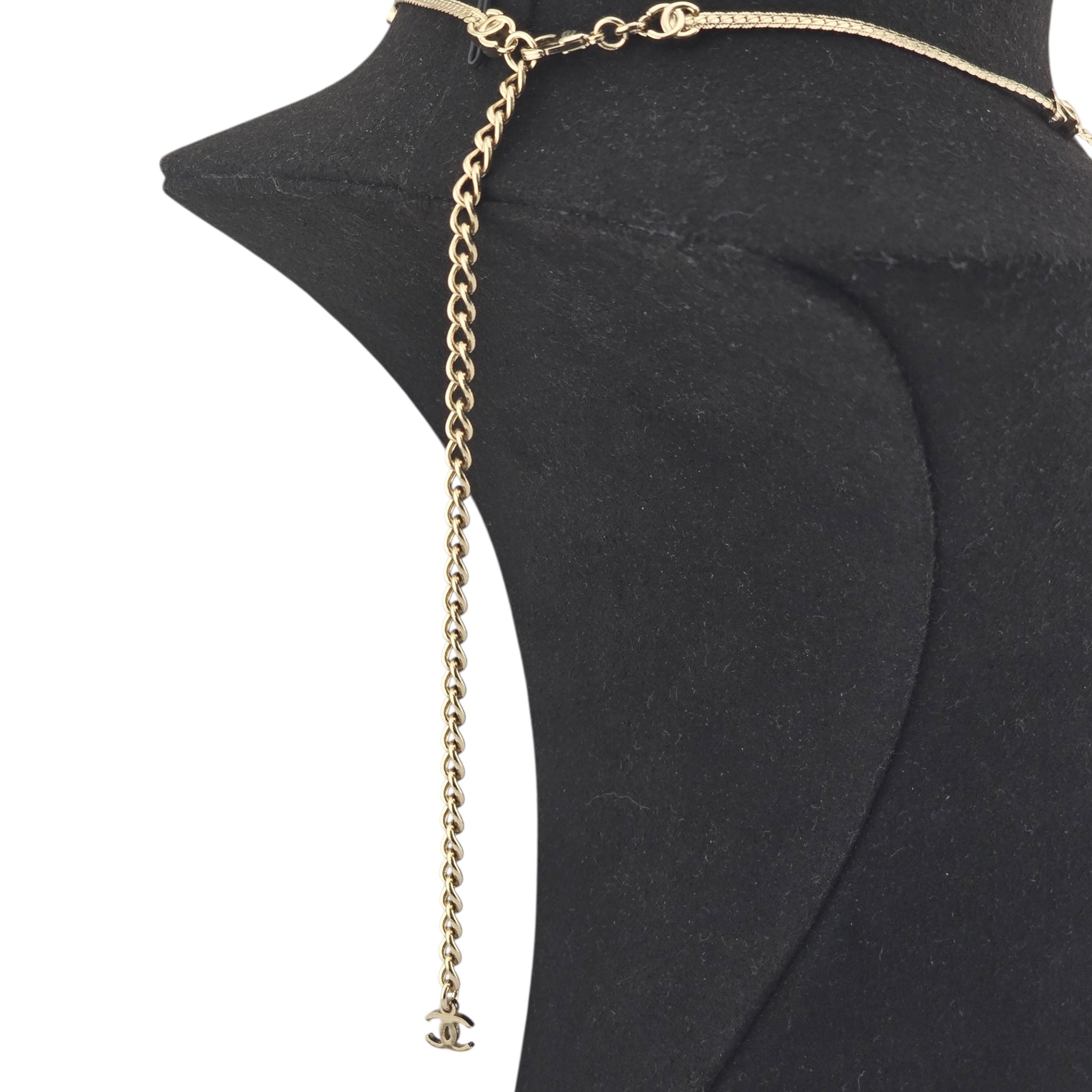 Chanel CC Metal Thin Gold Necklace 2024 CHANEL