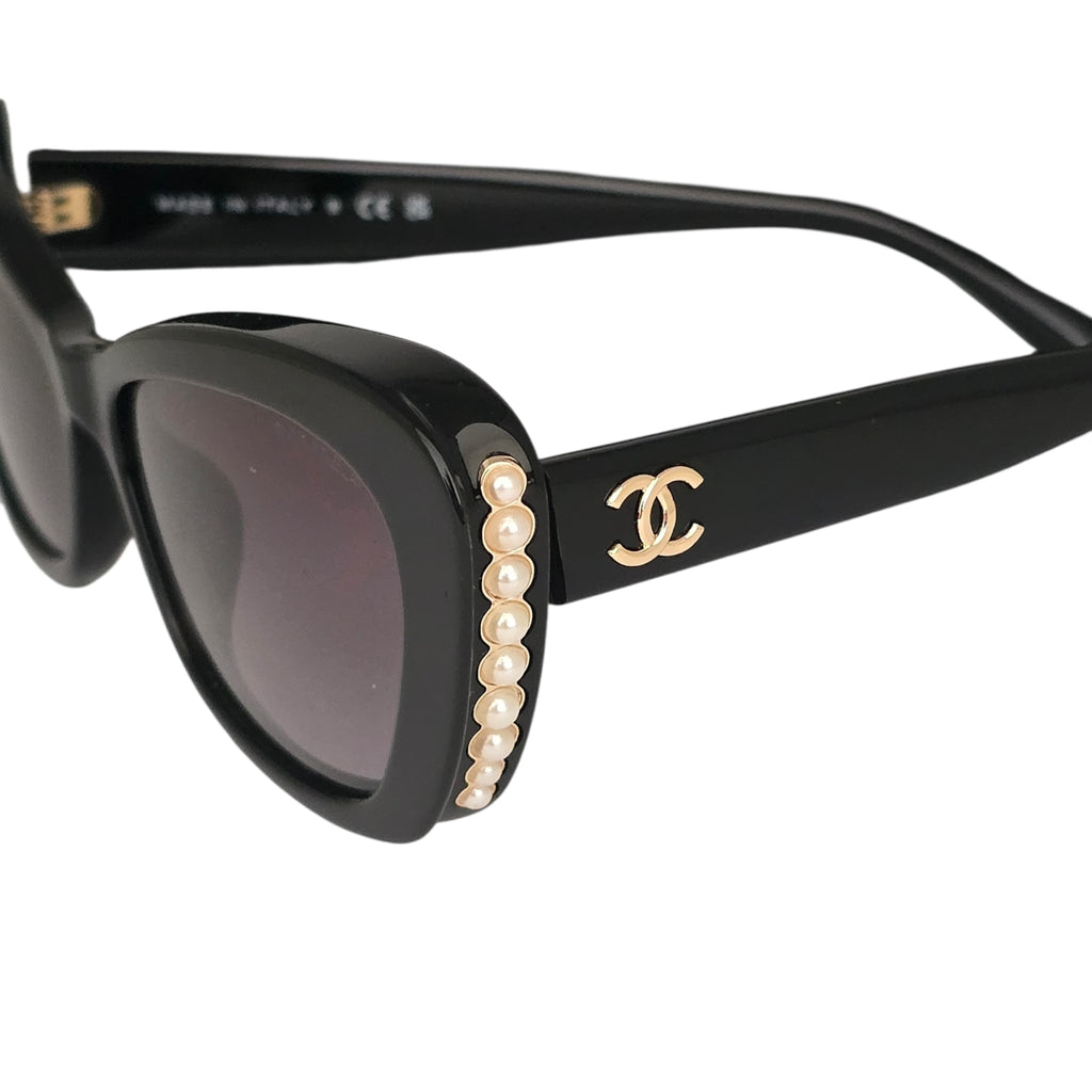 Chanel Acetate Pearl Cat Eye CC Sunglasses