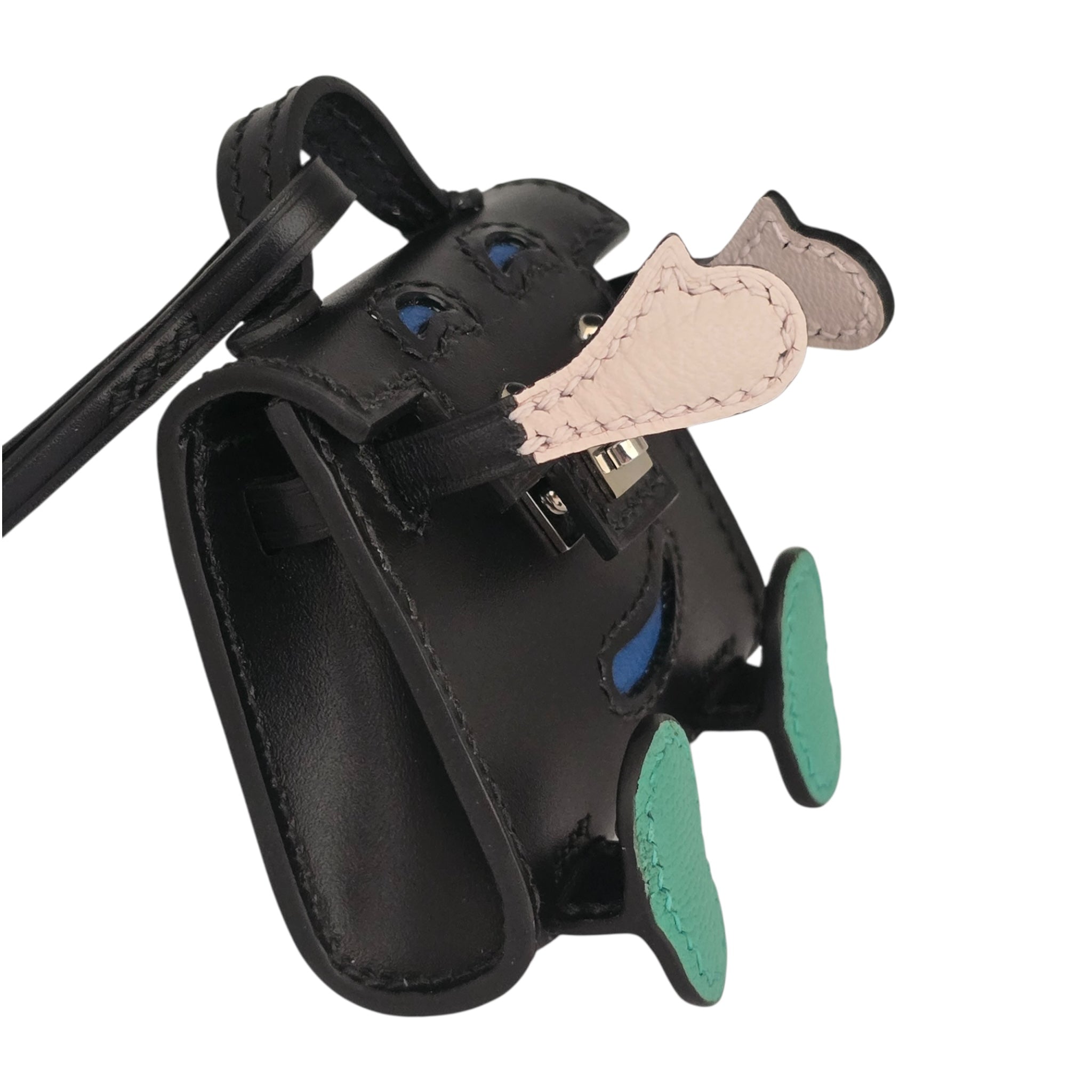 Hermes Quelle Idole Kelly Doll Bag Charm Noir Black