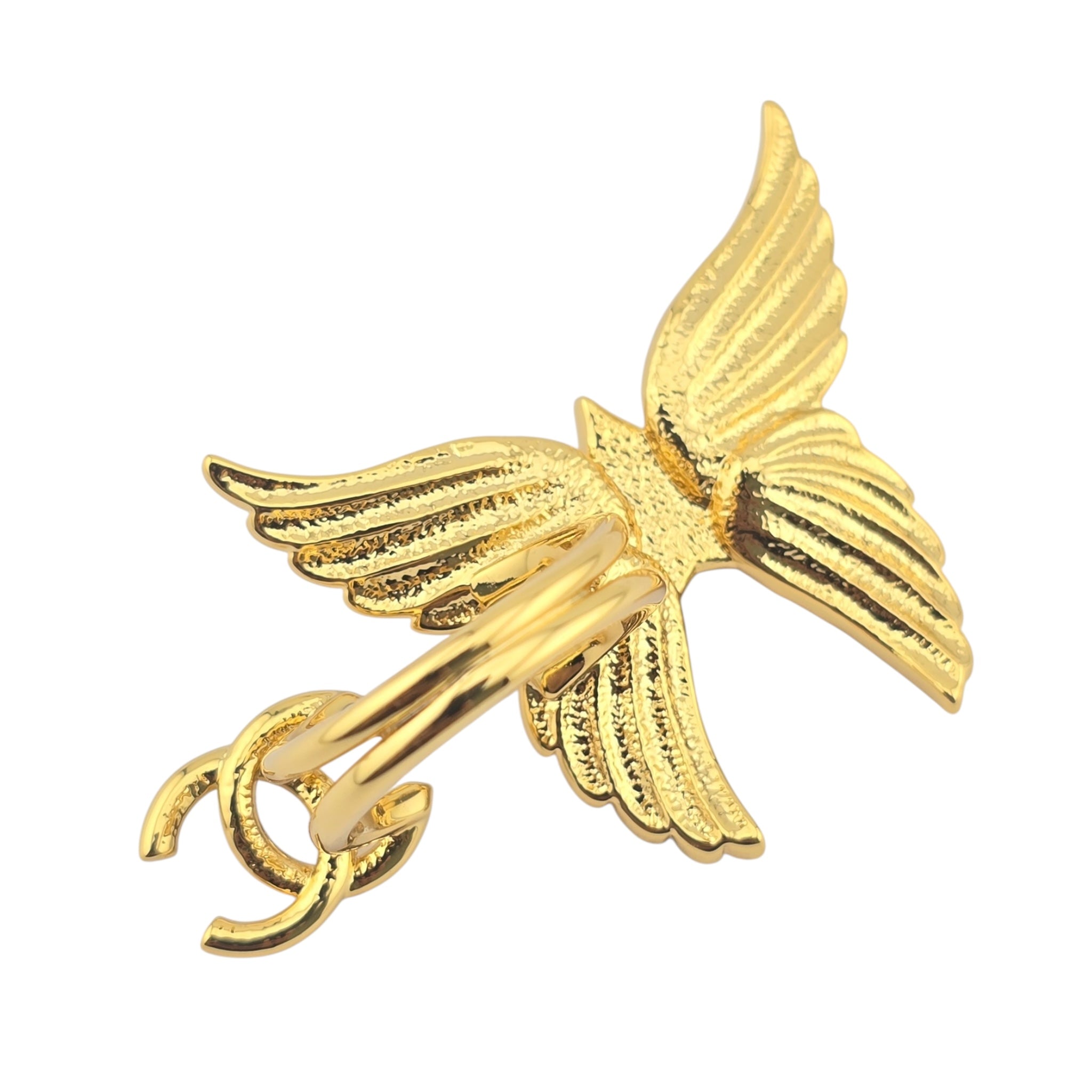 Chanel CC Wings Gold Ring 2024