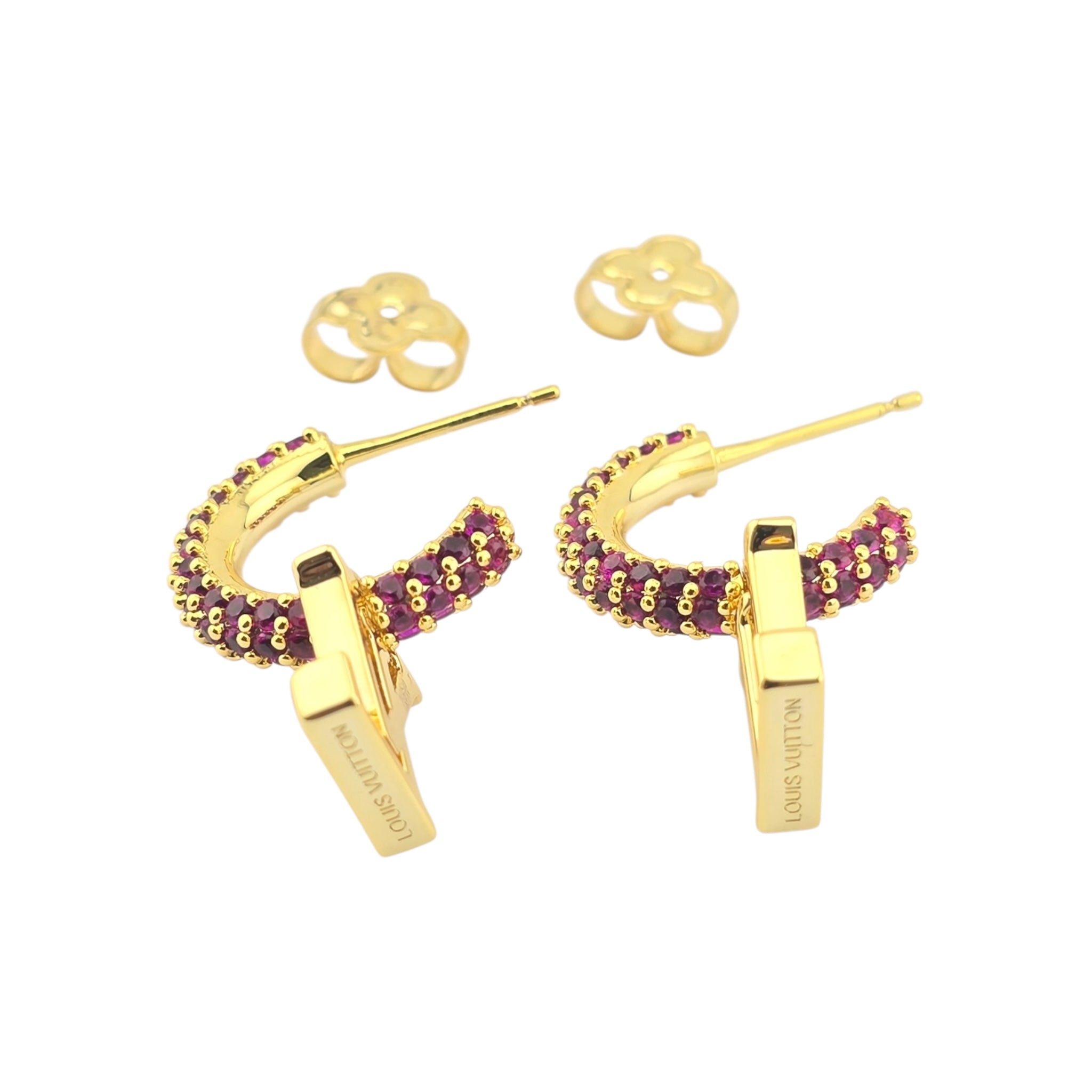 Louis Vuitton LV Iconic Strass Pink Crystals Earrings 