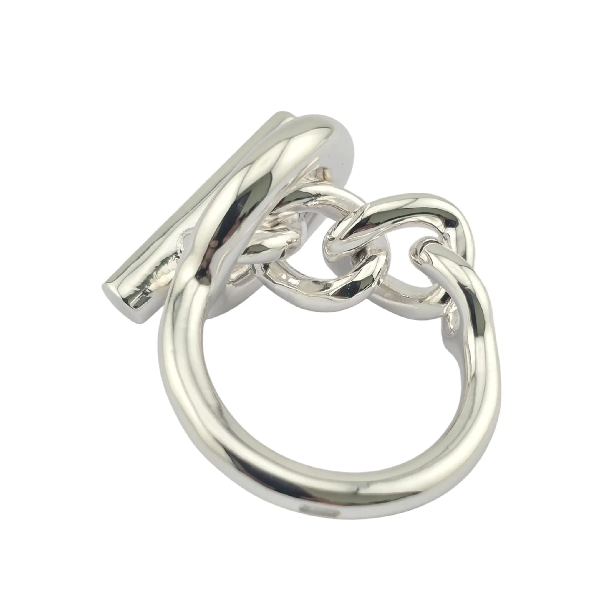 Hermes Croisette Large Sterling Silver Ring HERMES