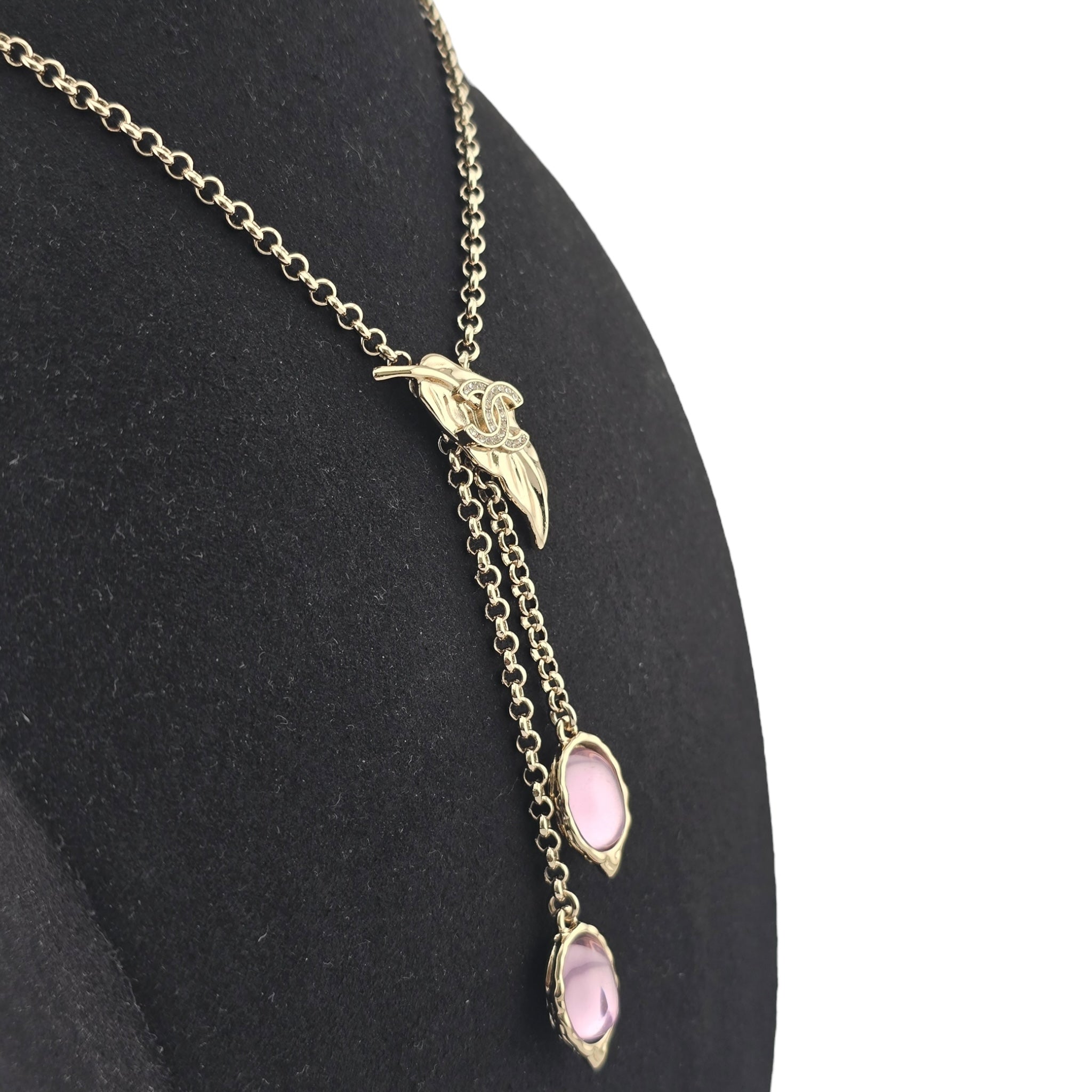 Chanel CC Gold Leaf Necklace 2025