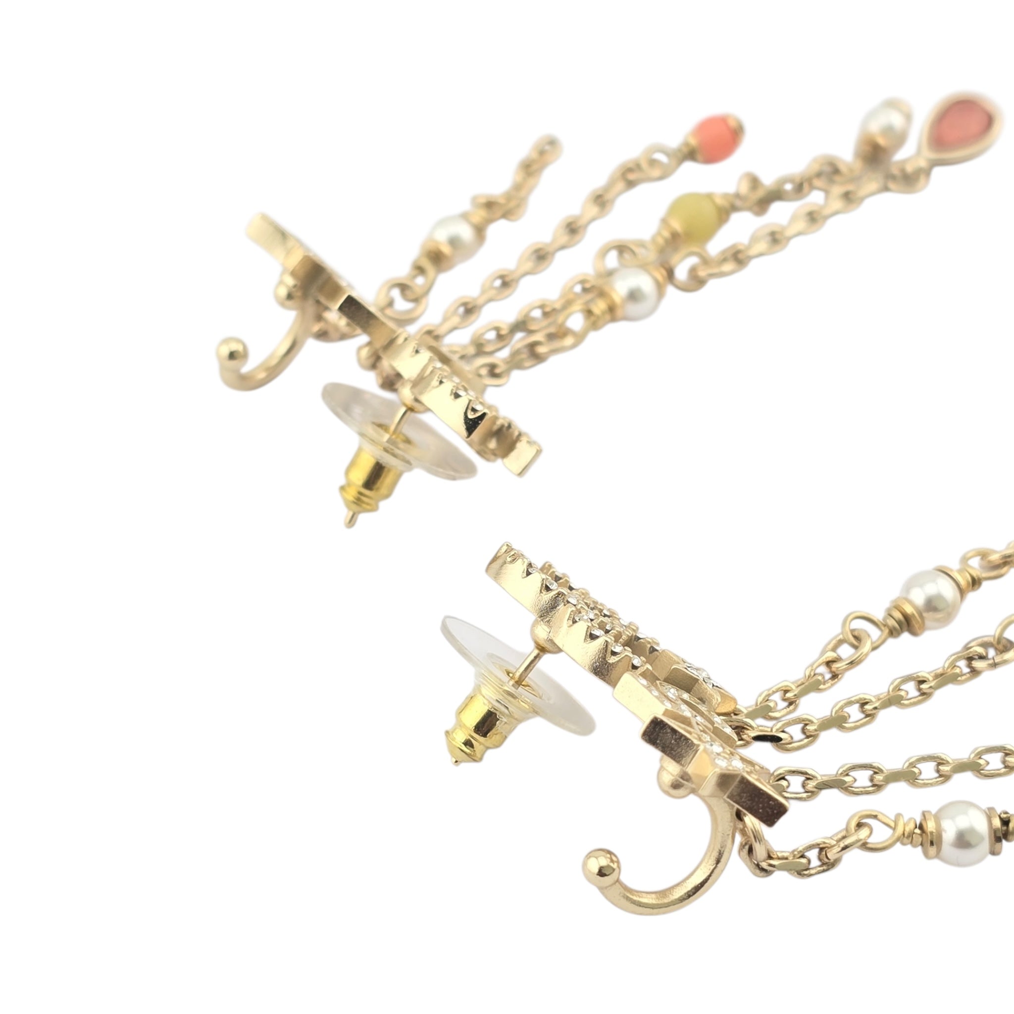 Chanel CC Gold Multi Chain Drop Earrings 2022 CHANEL