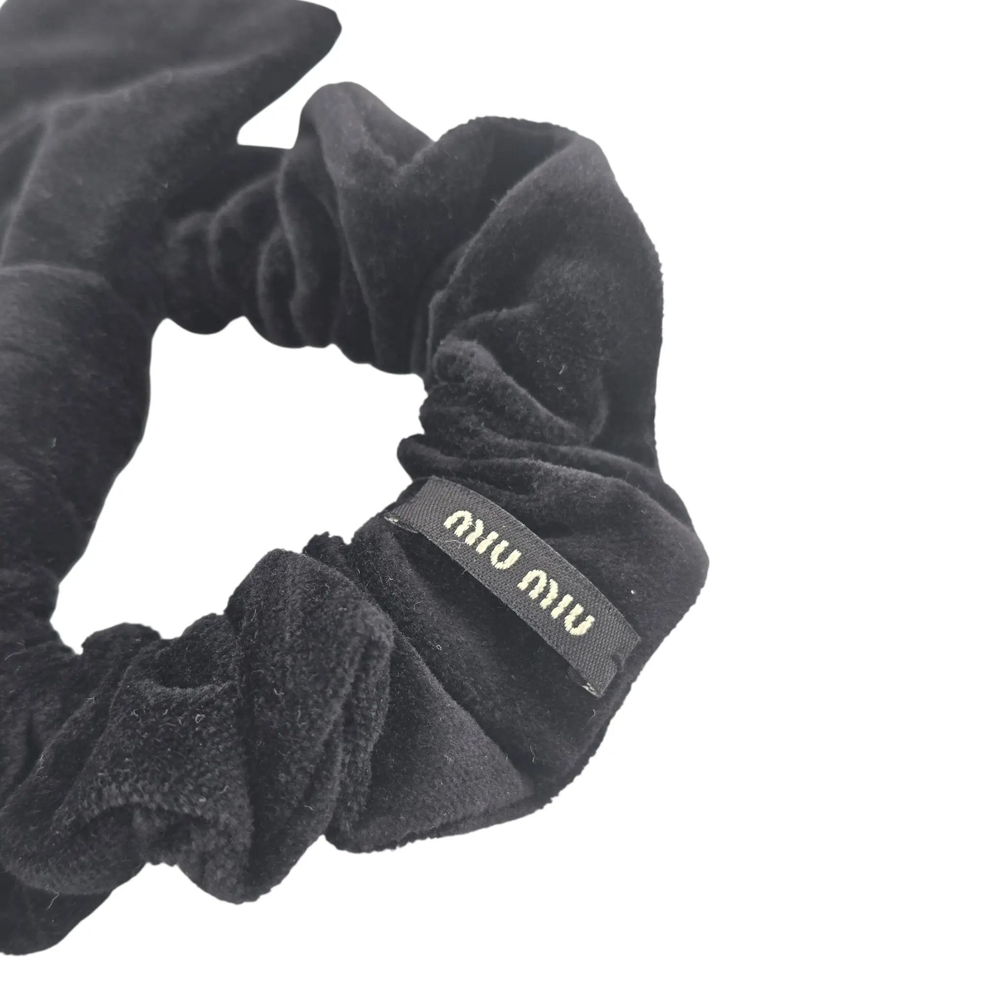 Miu Miu Black Gold Velvet Scrunchie MIU MIU