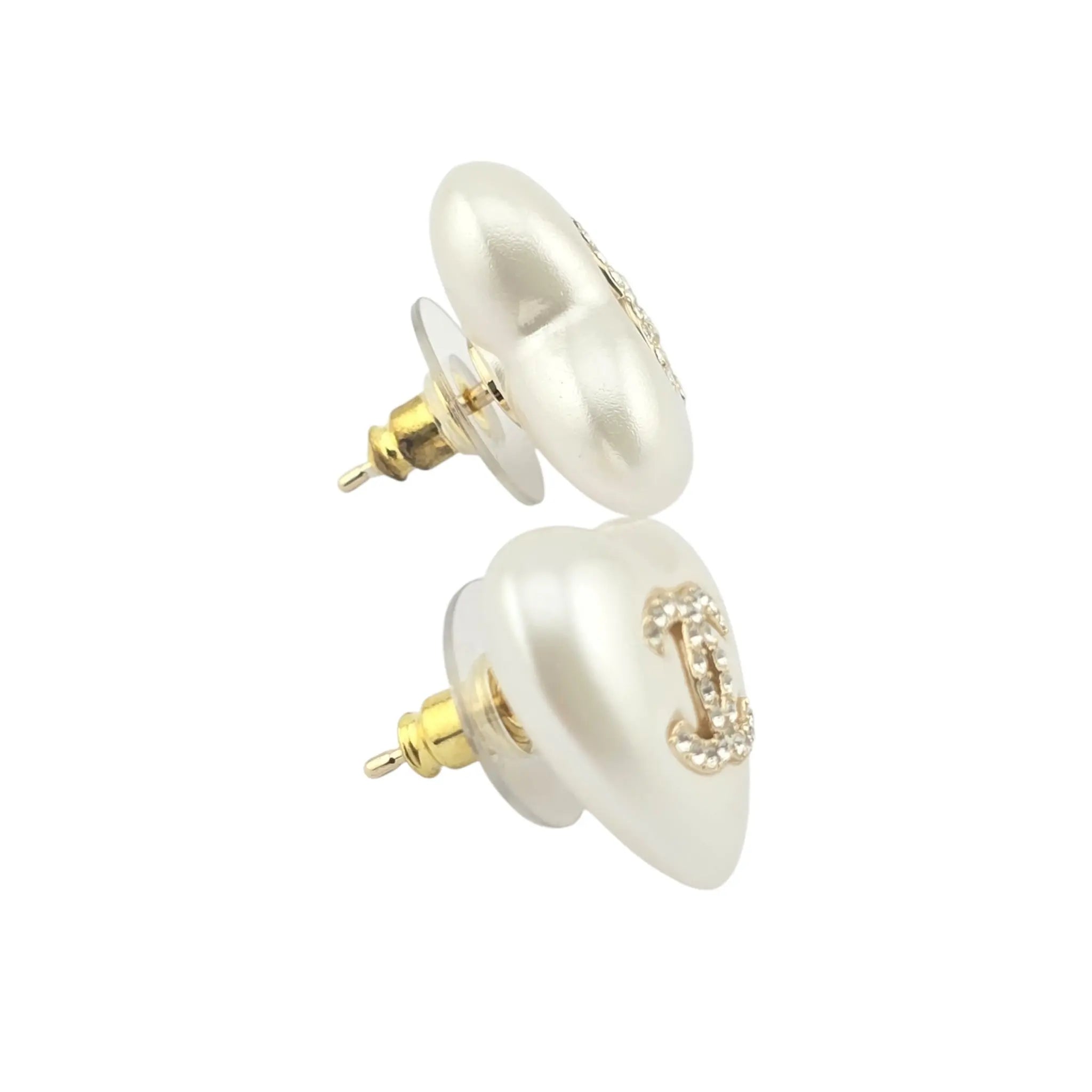 Chanel CC Heart Faux Pearl Earrings 2021 CHANEL