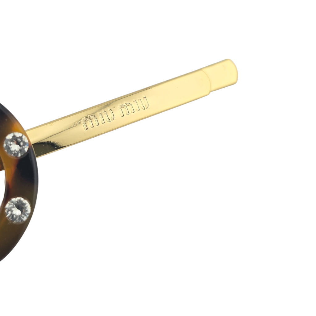 Miu Miu Logo Crystal Hair Clip