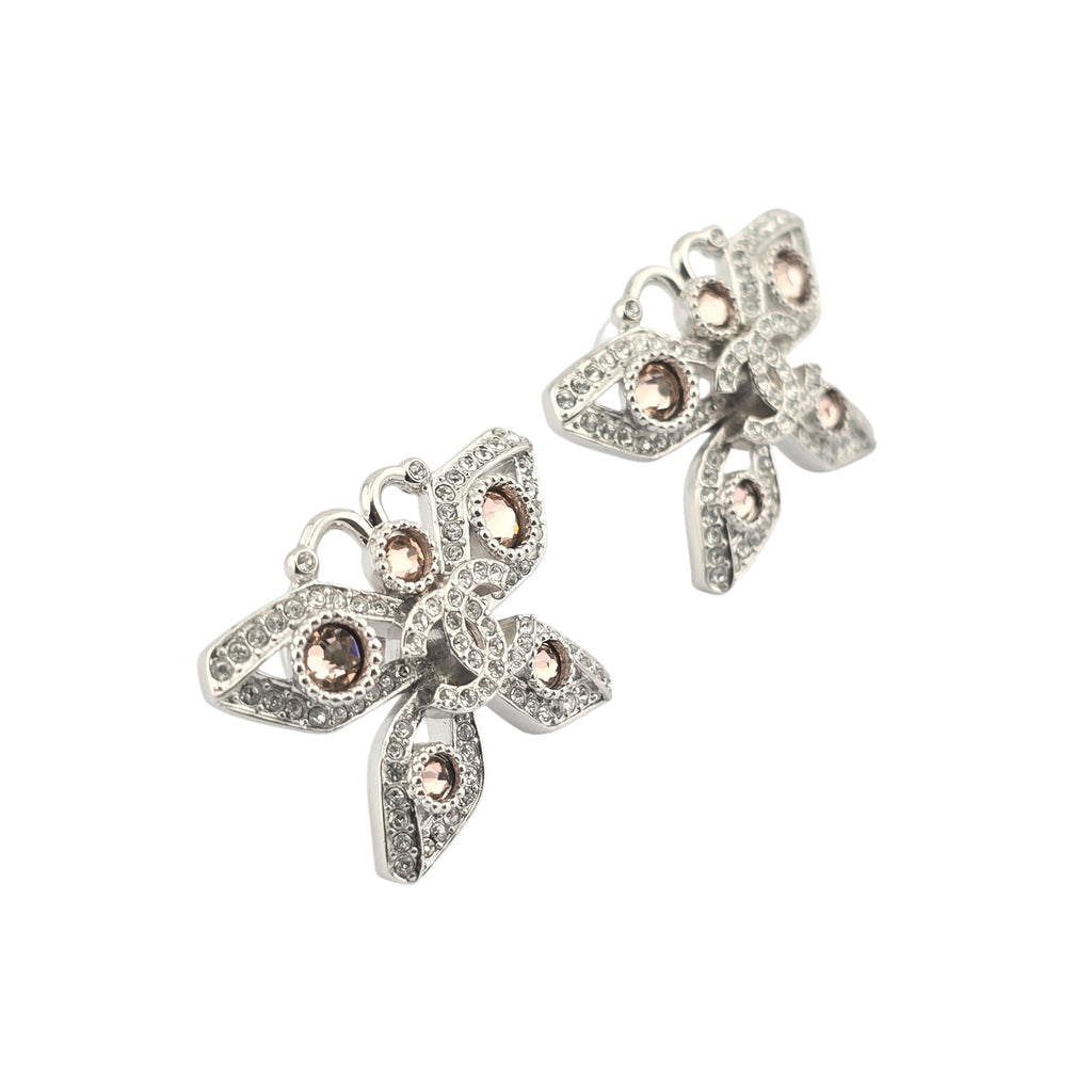 Chanel CC Butterfly Silver Crystal Bracelet B25