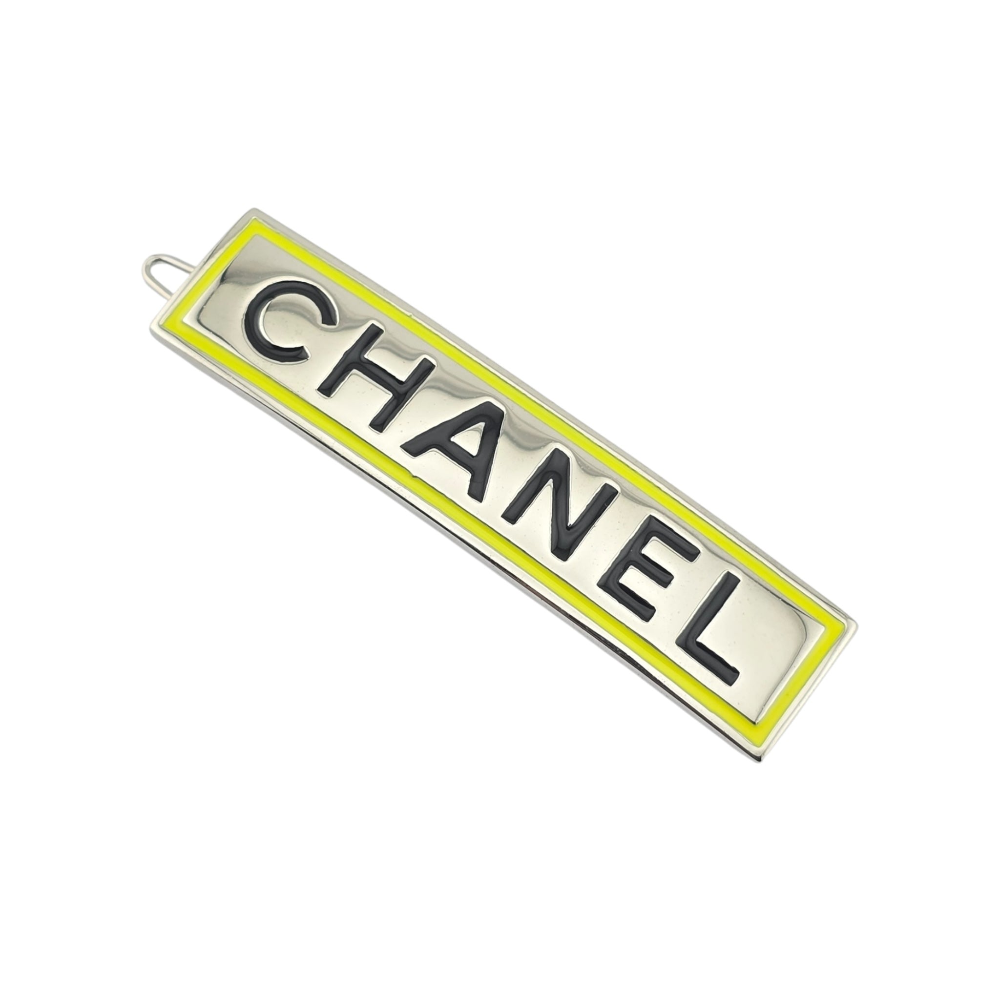 Chanel Logo Silver Hair Barrette Clip 2021