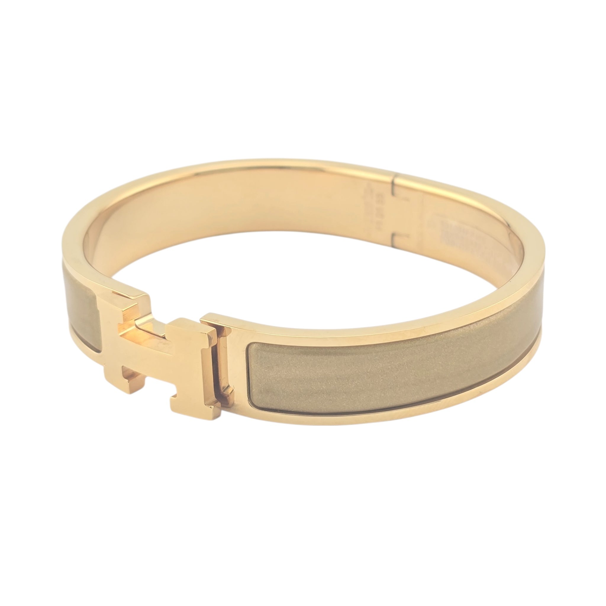 Hermes Clic H Bracelet Glitter Gold GM