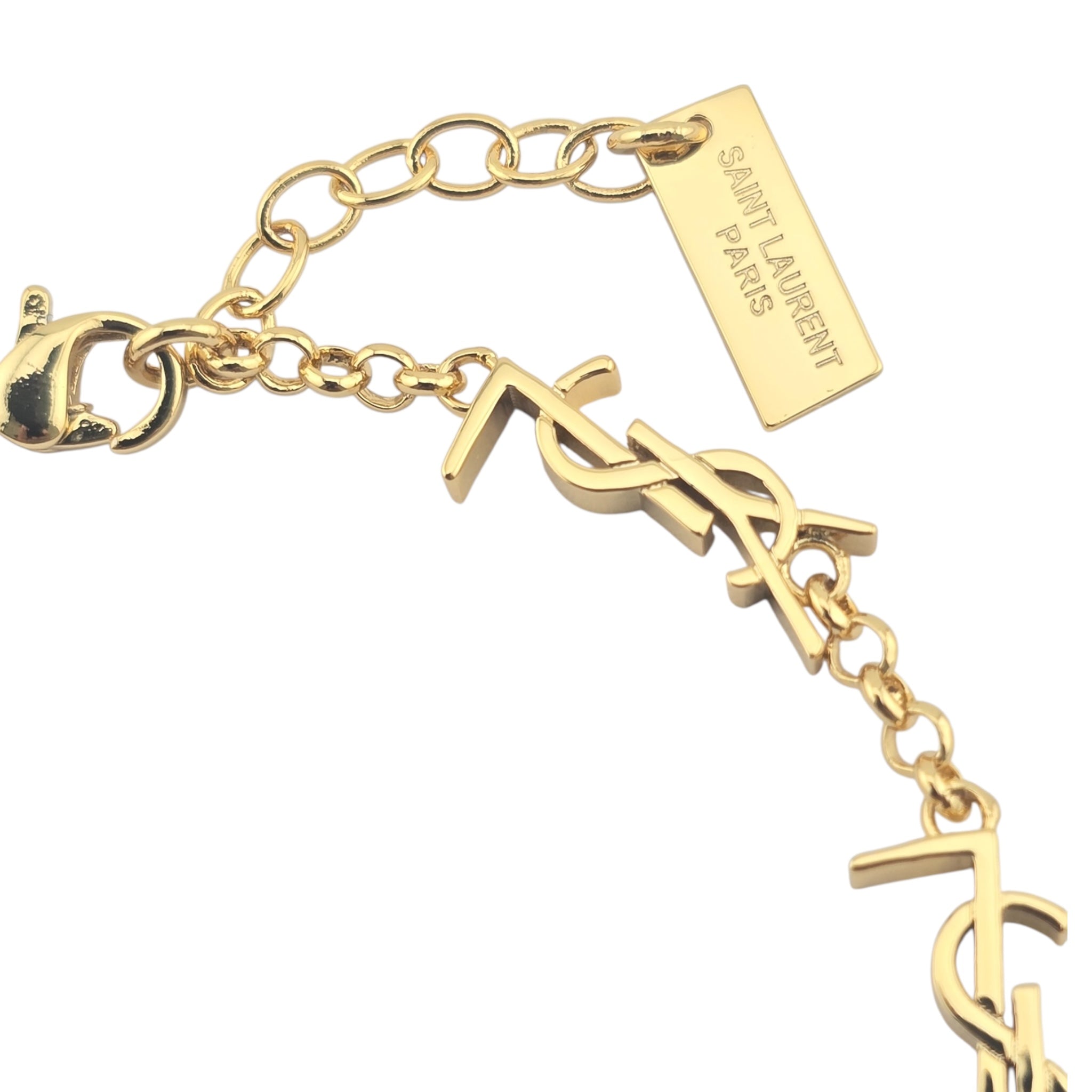 Saint Laurent YSL Cassandre Gold Metal Bracelet