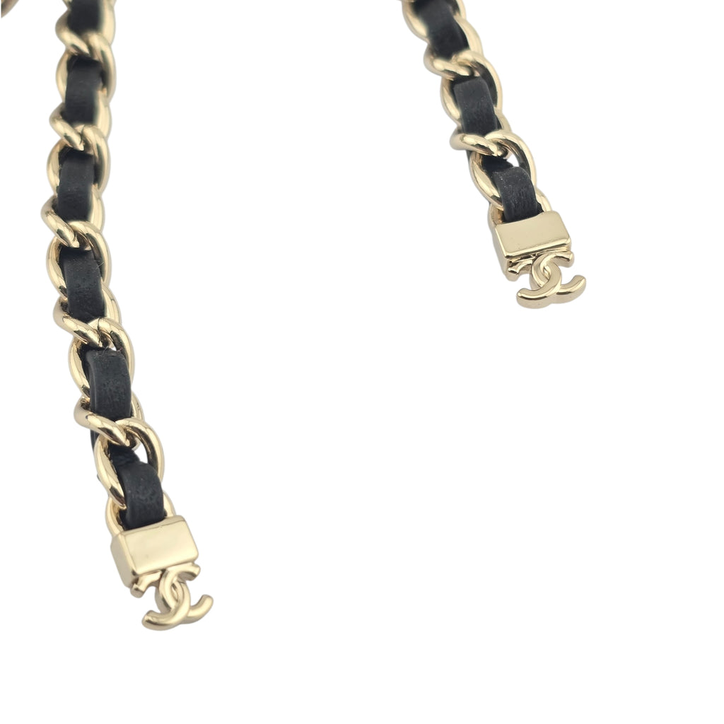 Chanel CC Bow Leather Gold Brooch 2025