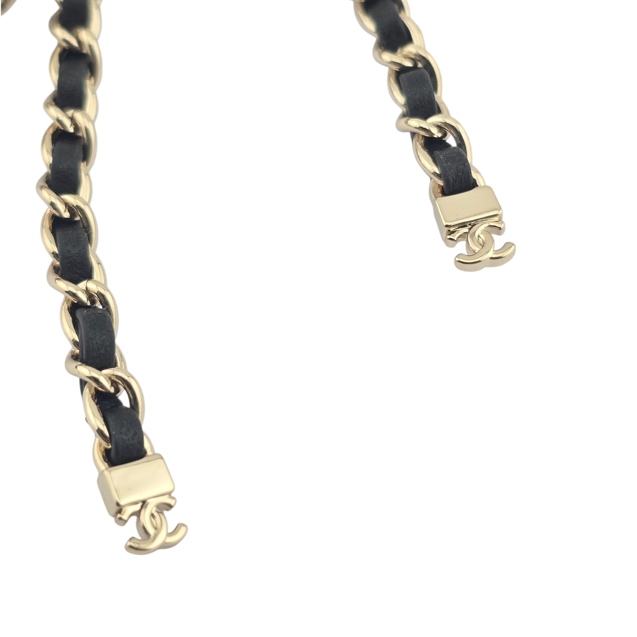 Chanel CC Bow Leather Gold Brooch 2025