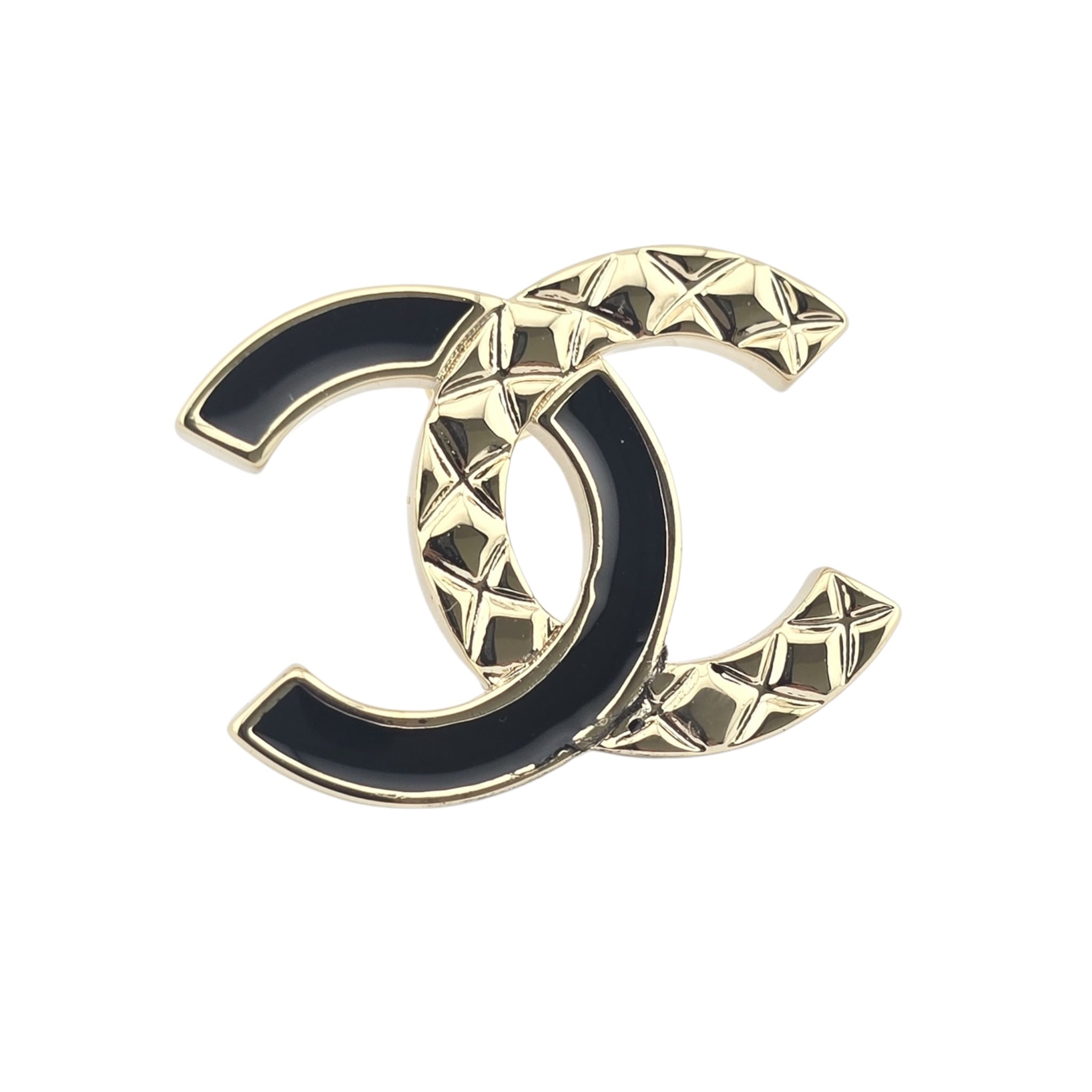 Chanel CC Gold Black Stud Earrings 2025