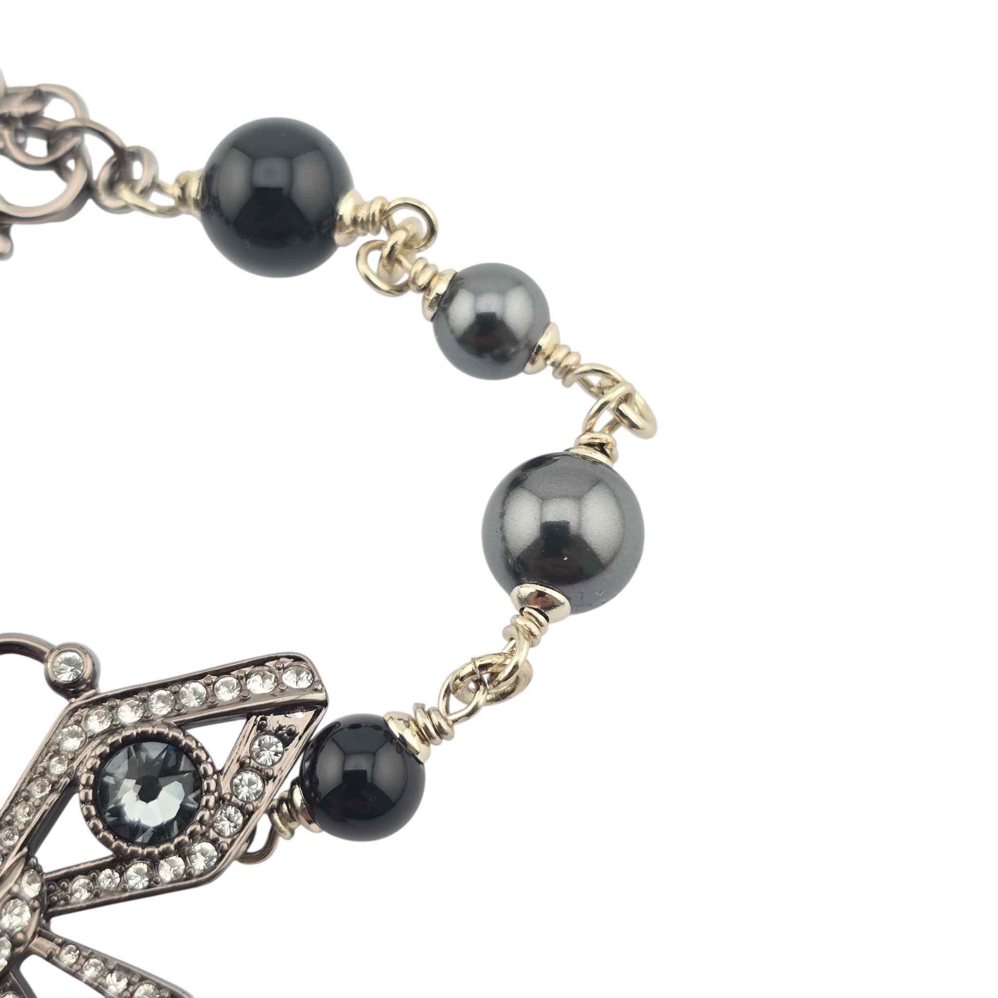 Chanel CC Butterfly Ruthenium Gold Bracelet B25