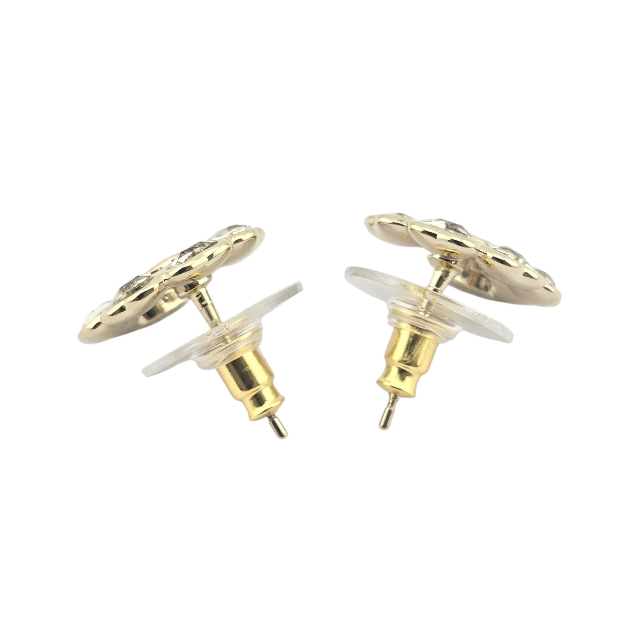 Chanel CC Crystal Floral Stud Earrings 2025