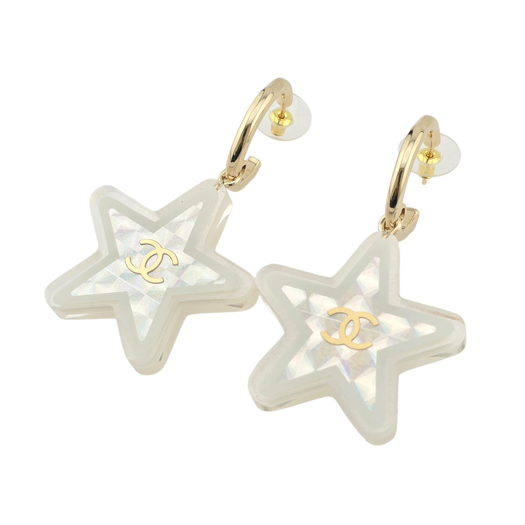 Chanel CC Resin Star Earrings 2024