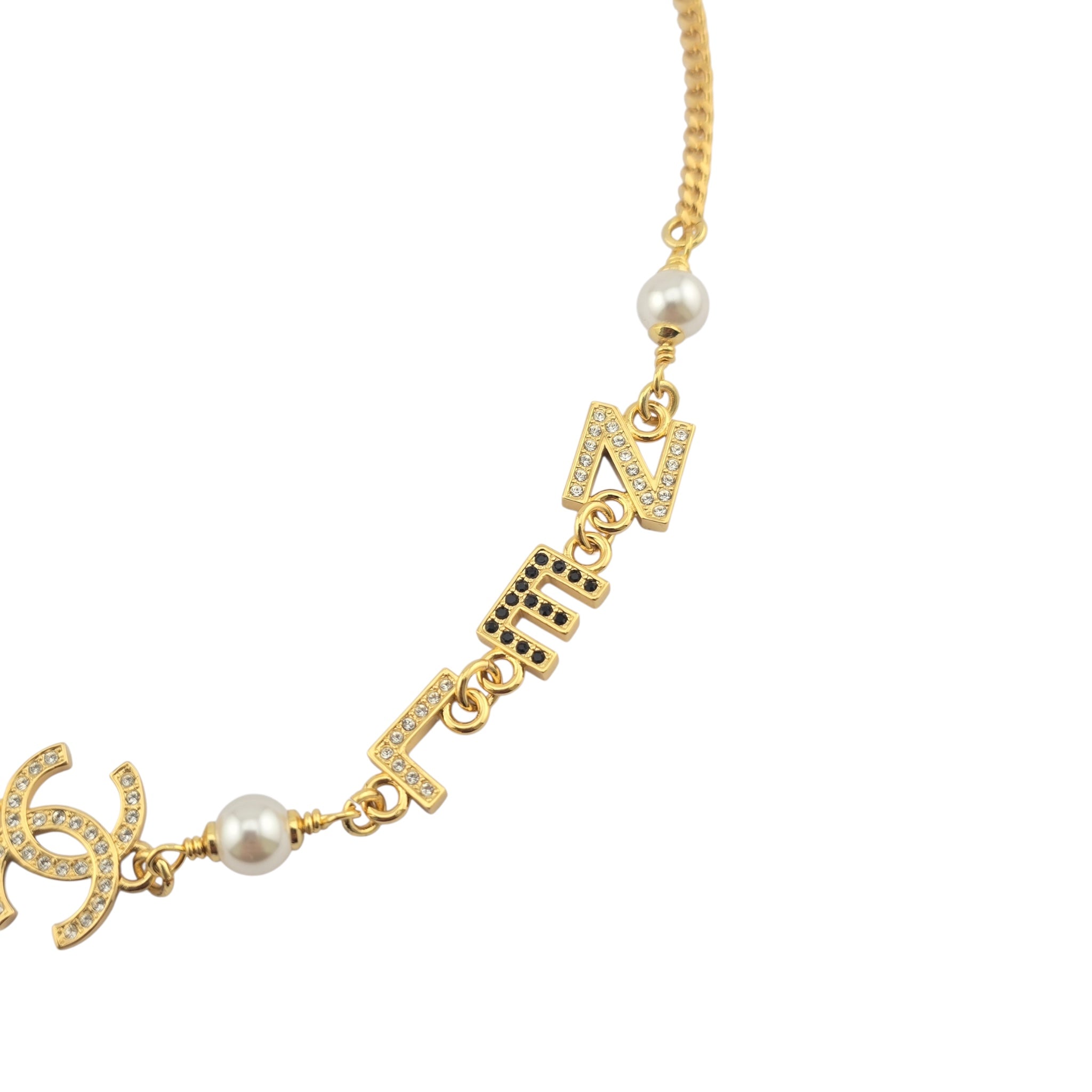 Chanel CC Logo Pendant Gold Necklace