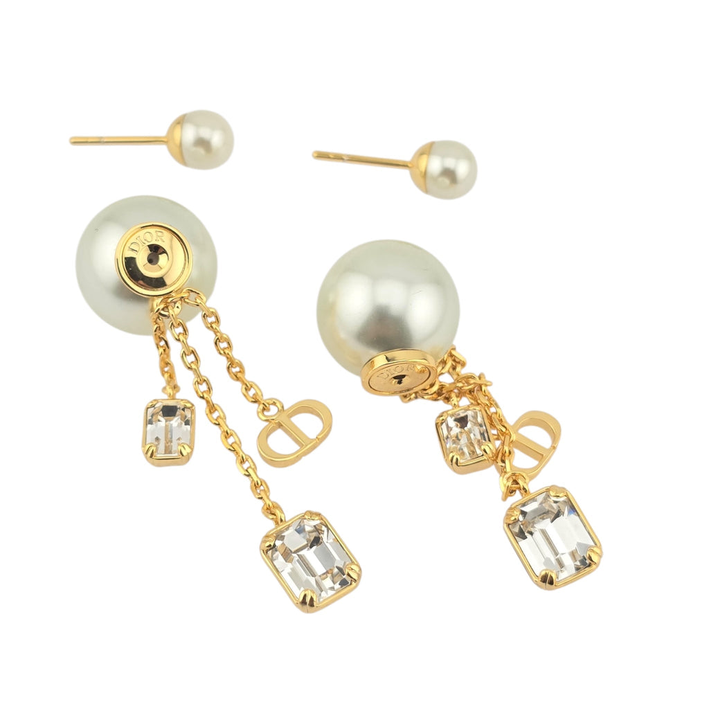 Christian Dior Tribales Gold Finish Pearl Earrings DIOR