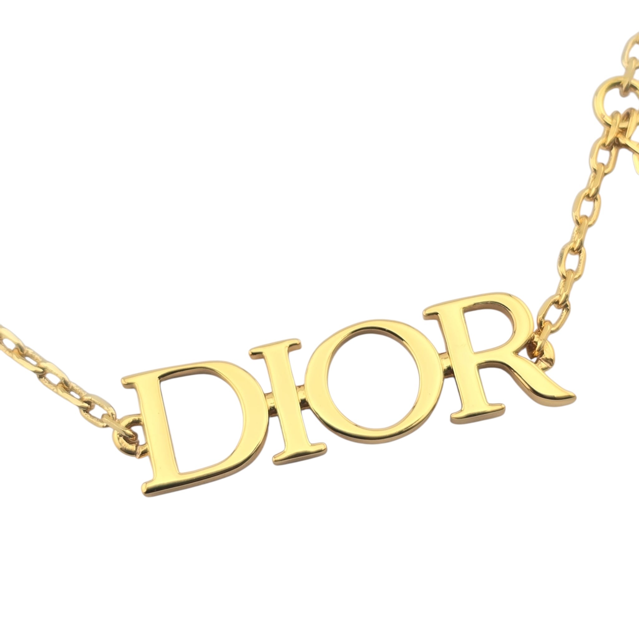 Christian Dior Dio(r)evolution Necklace Gold-Finish Metal and White Crystals DIOR