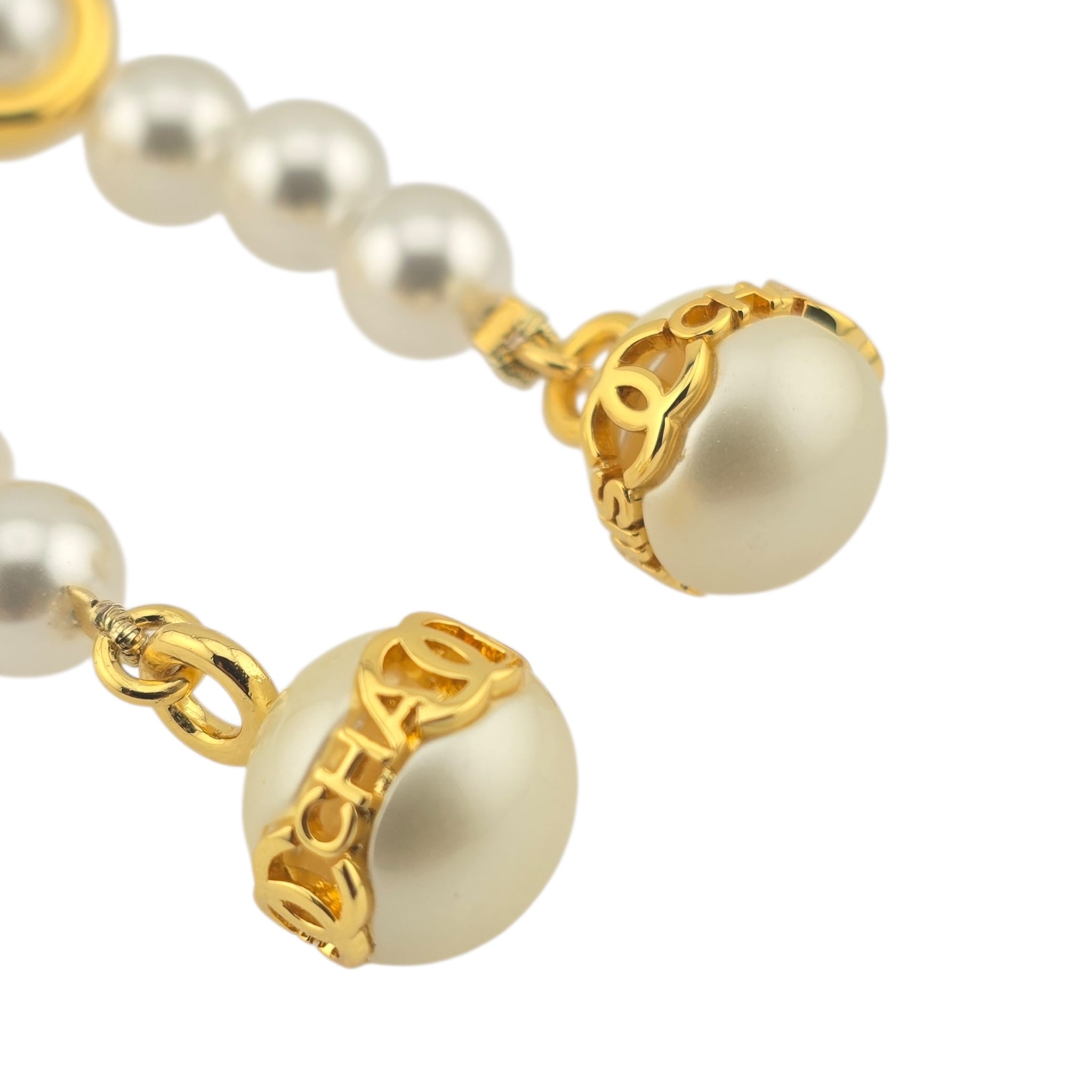 Chanel Gold Faux Pearl Dangle Earrings 2023 CHANEL