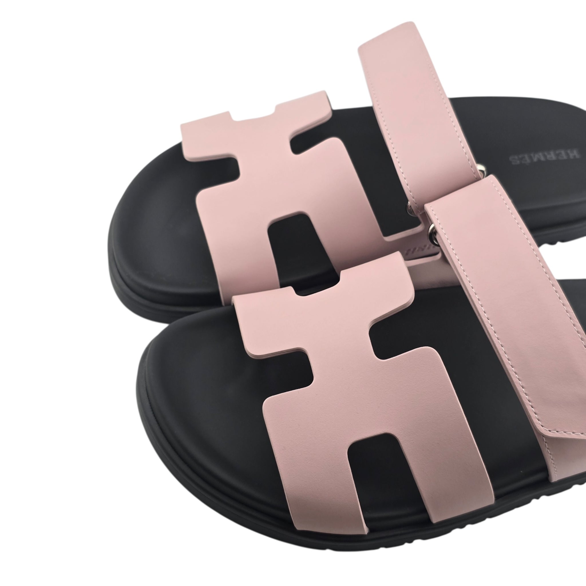 Hermes Chypre Leather Sandal Rose Cancan 39 UK6 HERMES