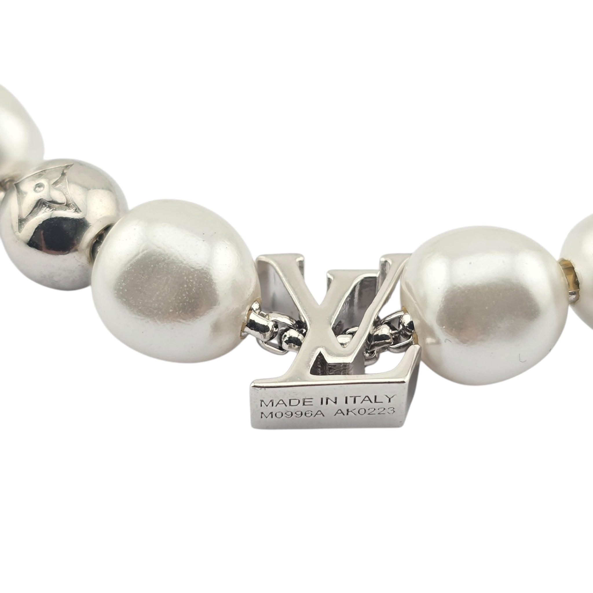 Louis Vuitton LV Silver Faux Pearl Bracelet LOUIS VUITTON
