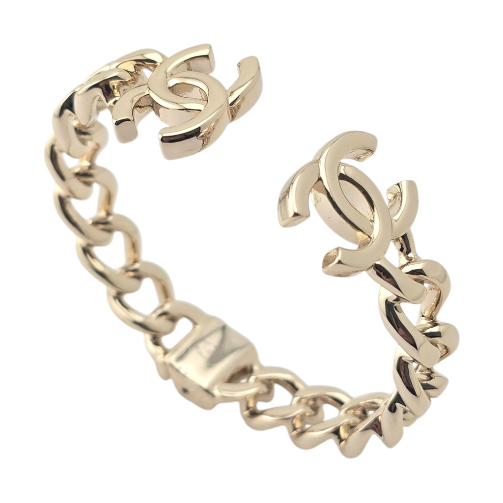 Chanel CC Metal Chain Link Gold Bracelet 2022 CHANEL