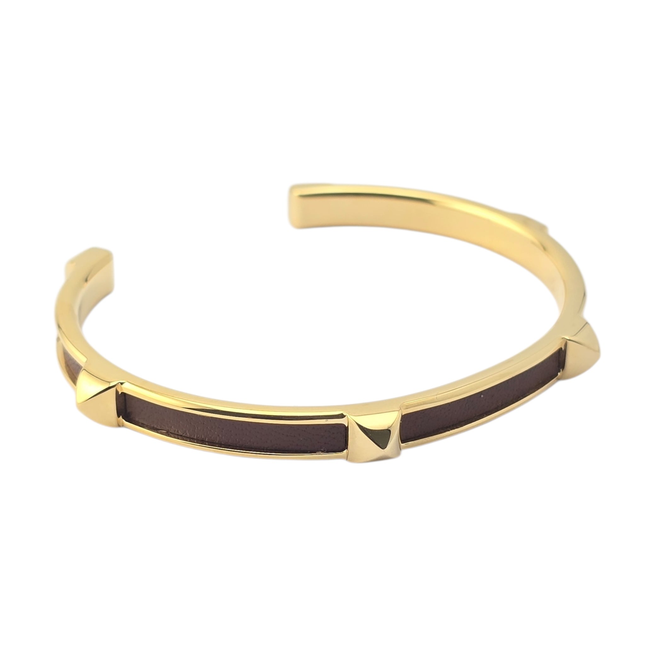 Hermes Athena Brown Gold Leather Bracelet HERMES