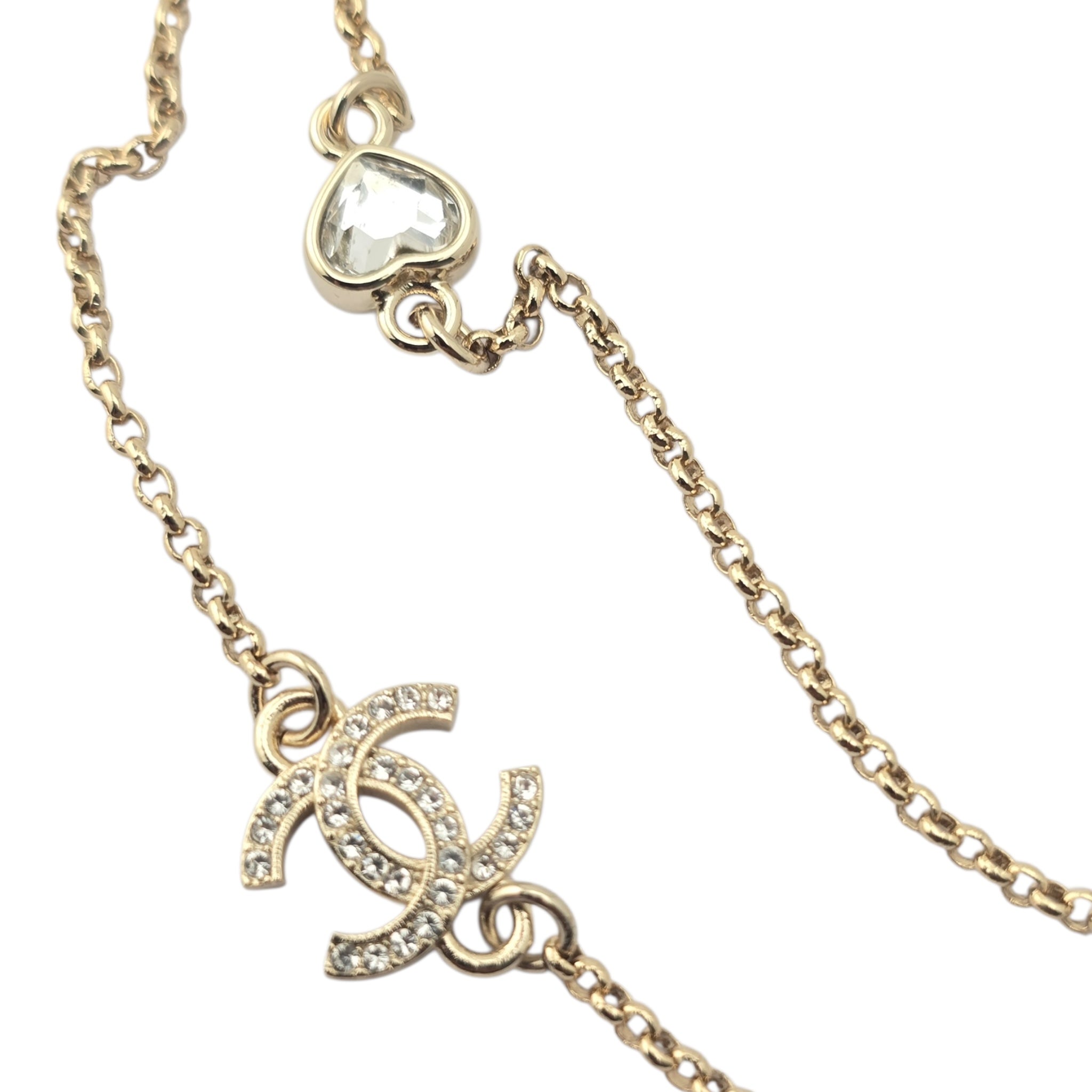 Chanel CC Charms Gold Metal Heart Long Necklace 2024 CHANEL