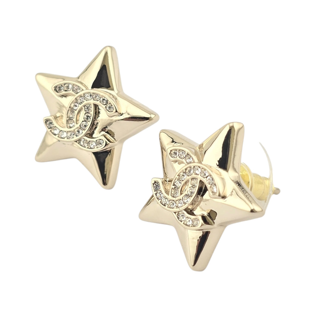 Chanel CC Gold Star Stud Earrings 2025 CHANEL