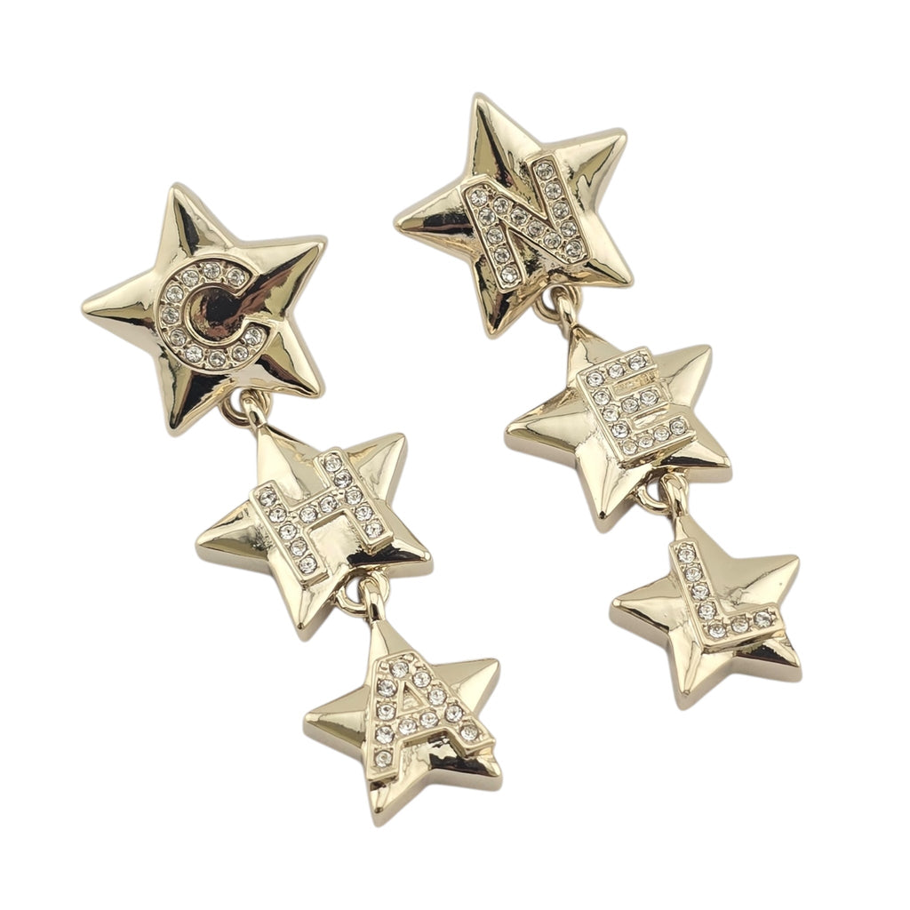 Chanel CC Gold Star Drop Earrings 2025 CHANEL