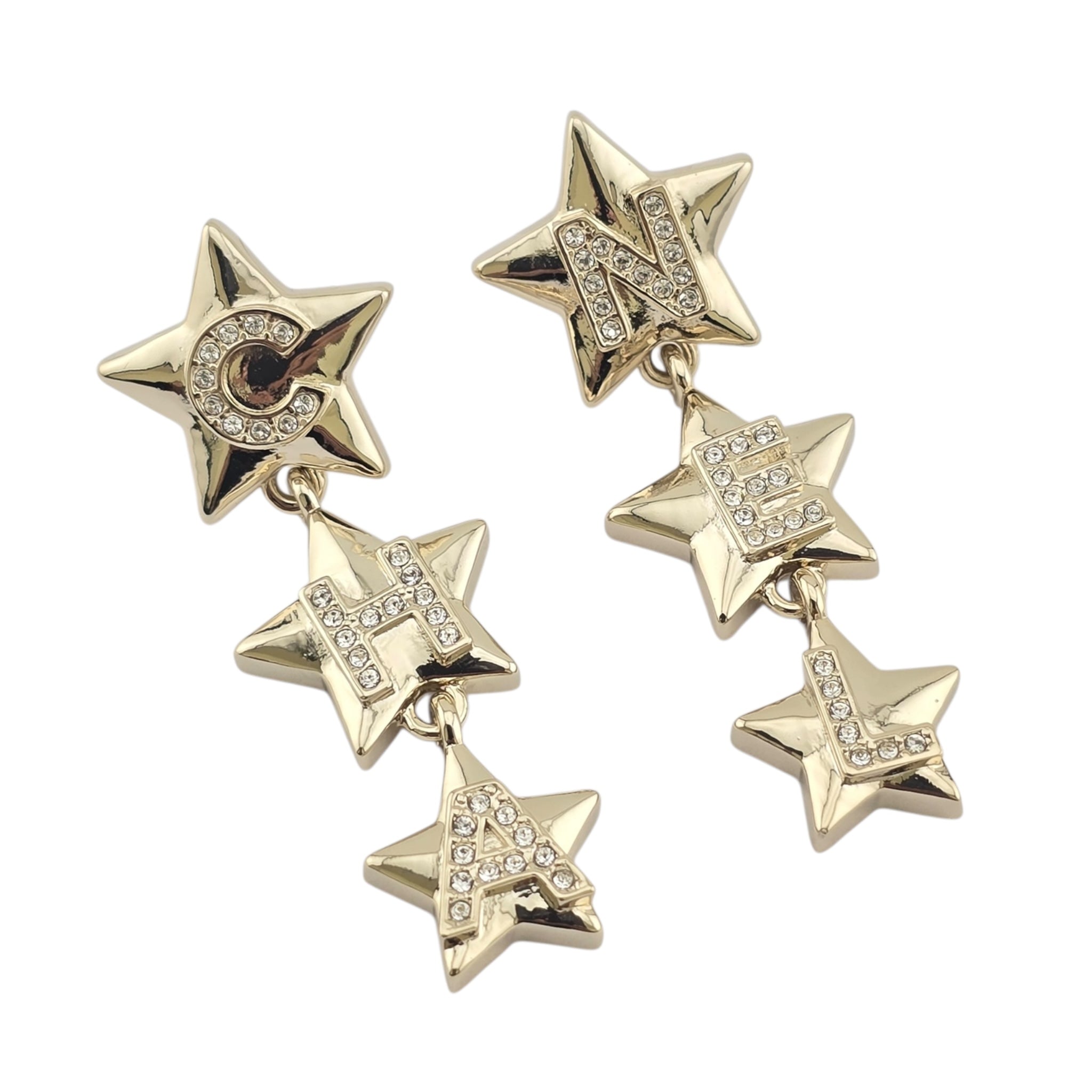 Chanel CC Gold Star Drop Earrings 2025 CHANEL