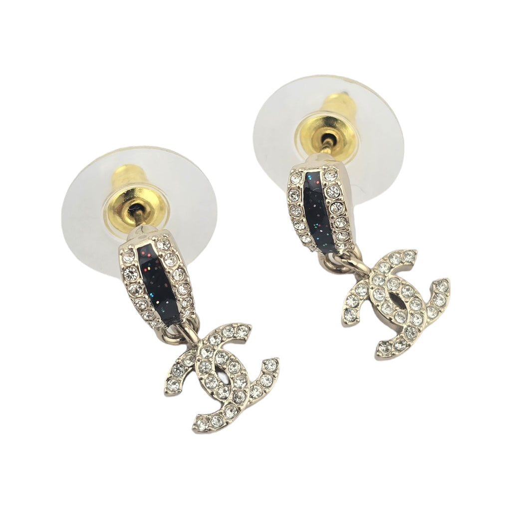 Chanel CC Gold Metallic Enamel Earrings 2025 CHANEL