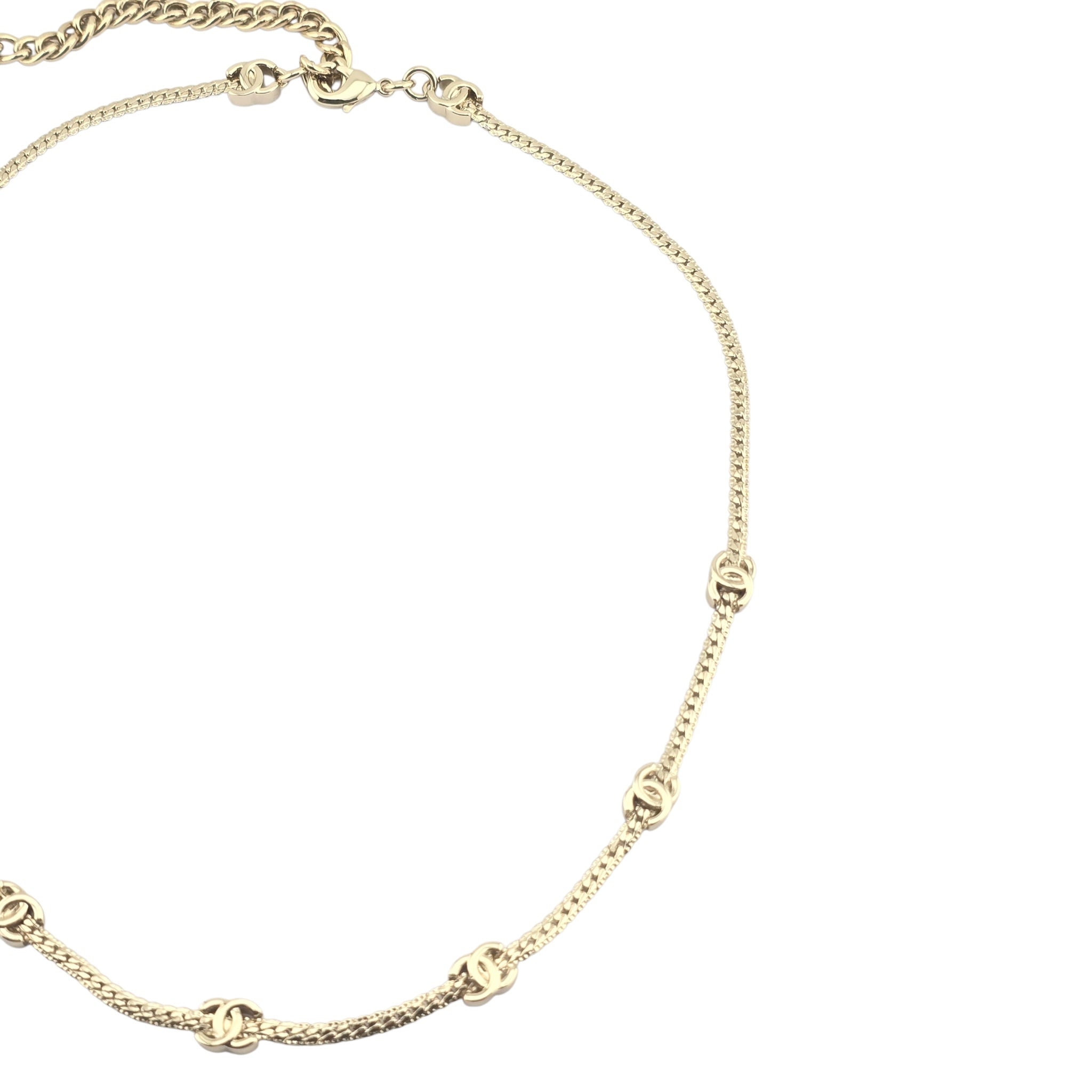 Chanel CC Thin Necklace Gold 2024 CHANEL