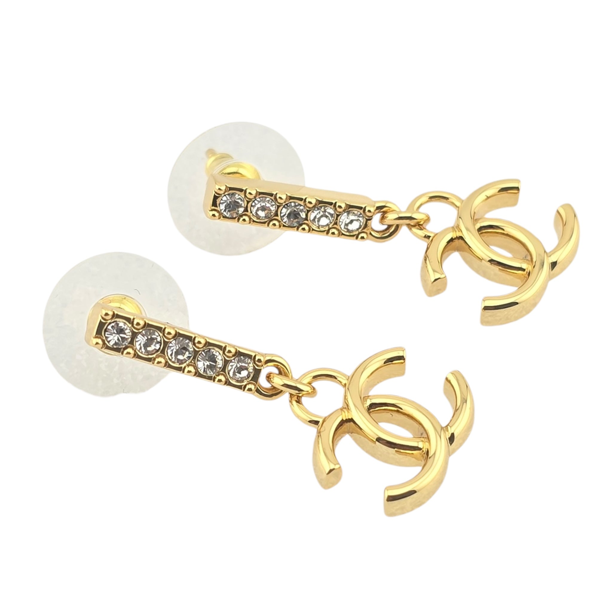 Chanel Gold Crystal Earrings 2024 CHANEL