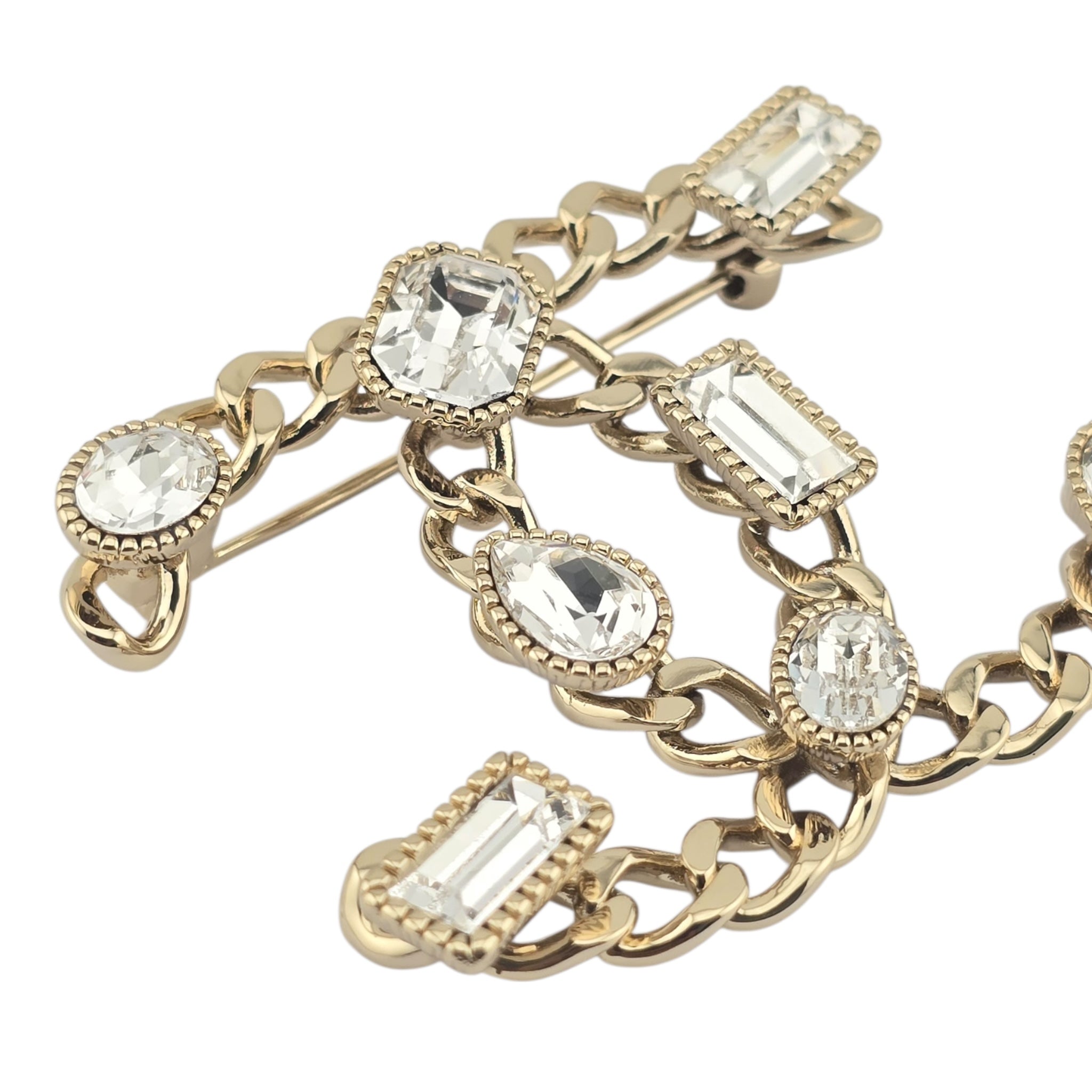Chanel CC Gold Crystal Brooch 2024 CHANEL