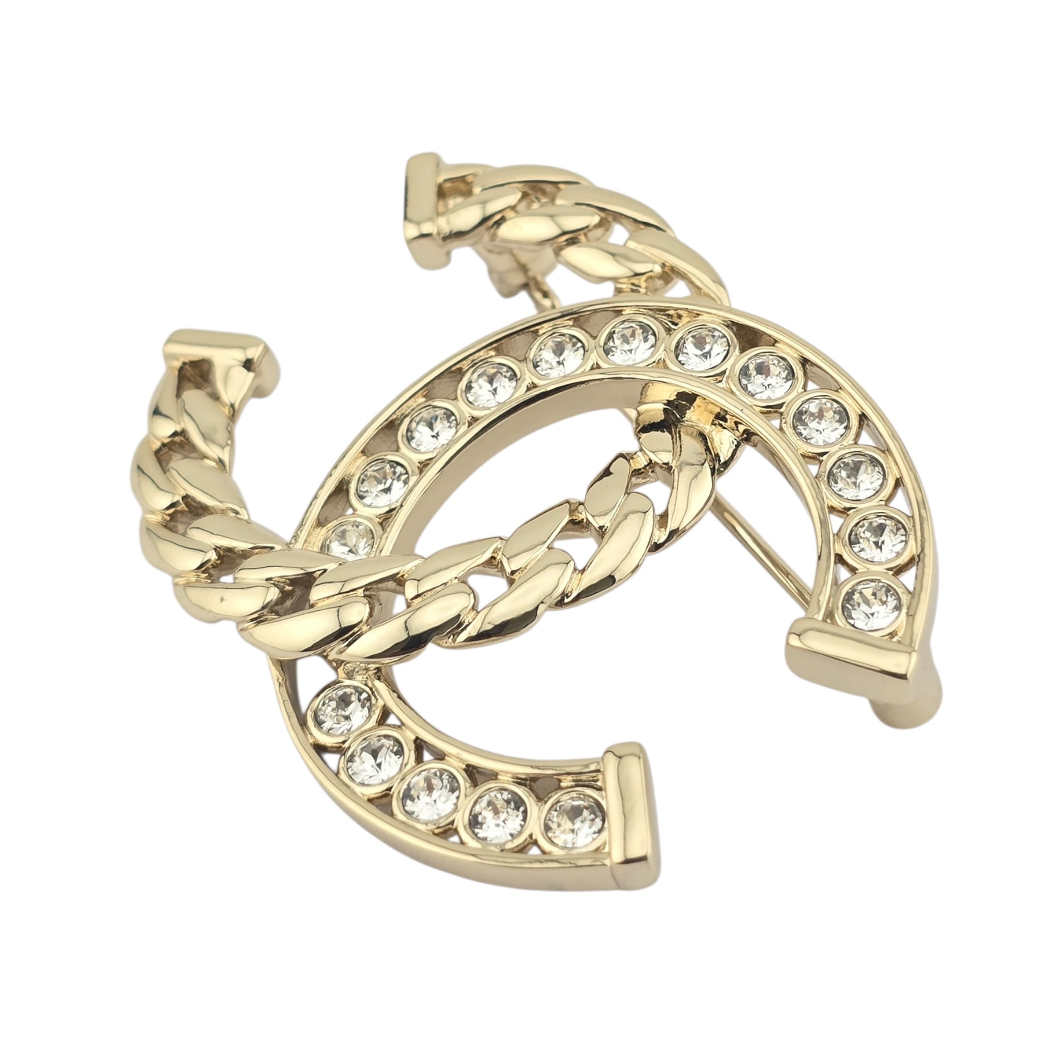 Chanel CC Gold Crystal Brooch 2024 CHANEL