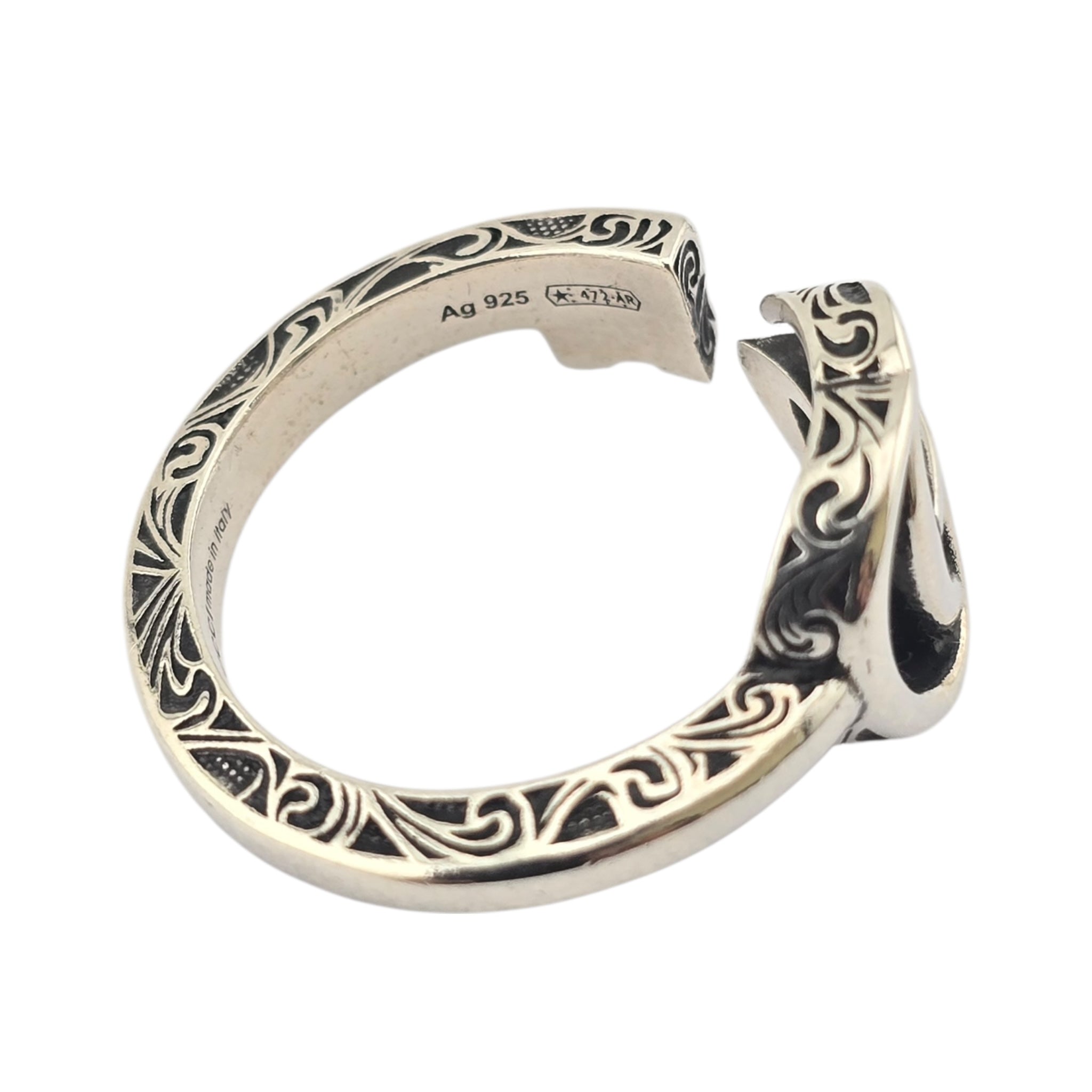 GUCCI GG Marmont Key Motif Silver Ring GUCCI
