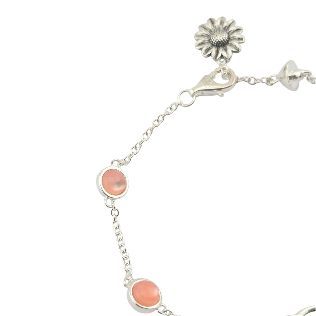 GUCCI GG Marmont Sterling Silver Pink Mother of Pearl Bracelet GUCCI