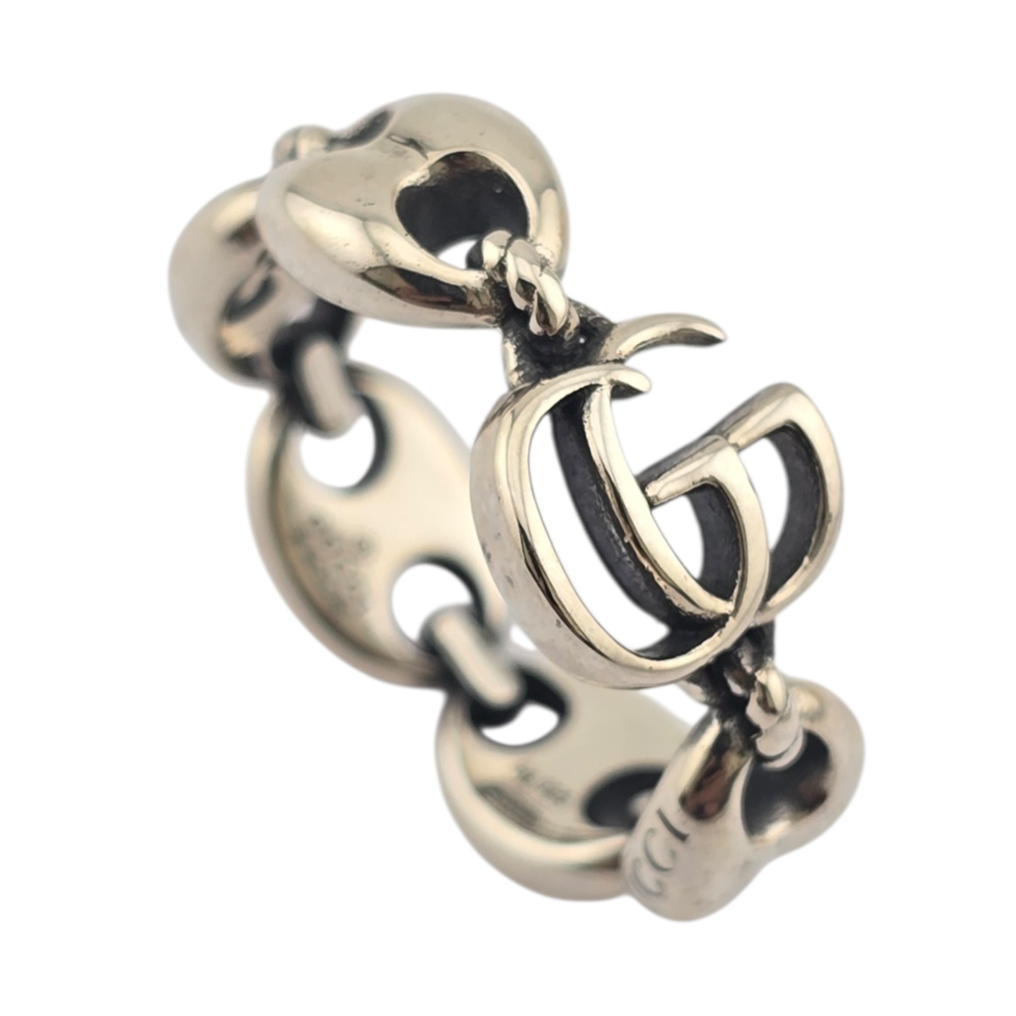GUCCI GG Anchor Sterling Silver Ring GUCCI