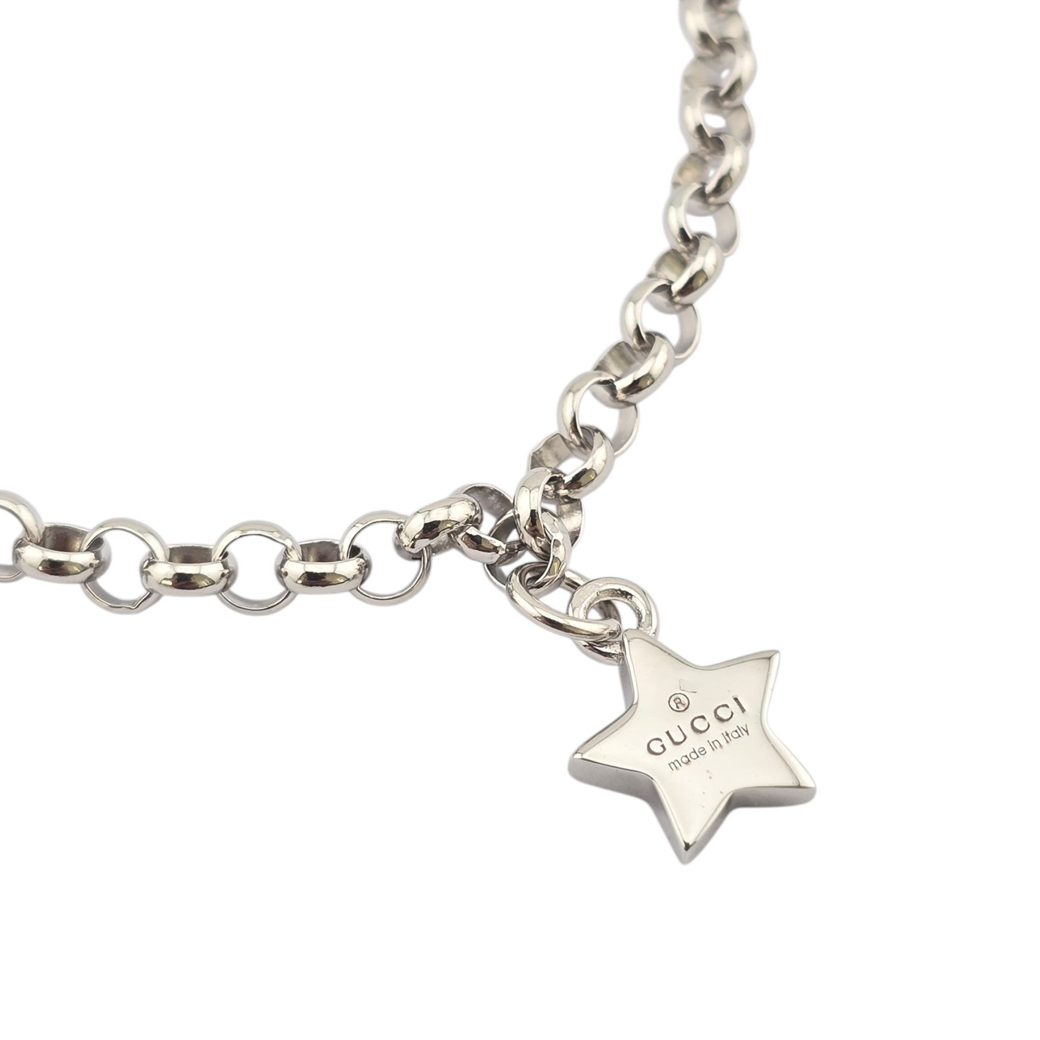 GUCCI GG Trademark Sterling Silver Charm Bracelet GUCCI