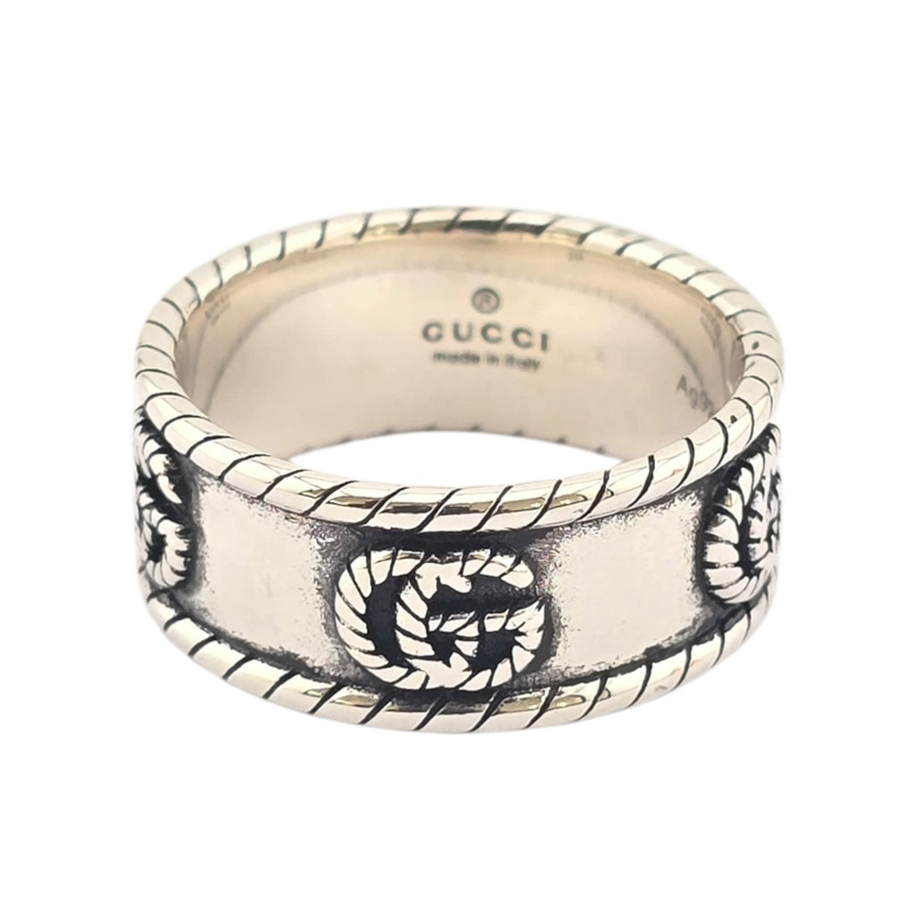 GUCCI GG Marmont Double G Sterling Silver Ring GUCCI