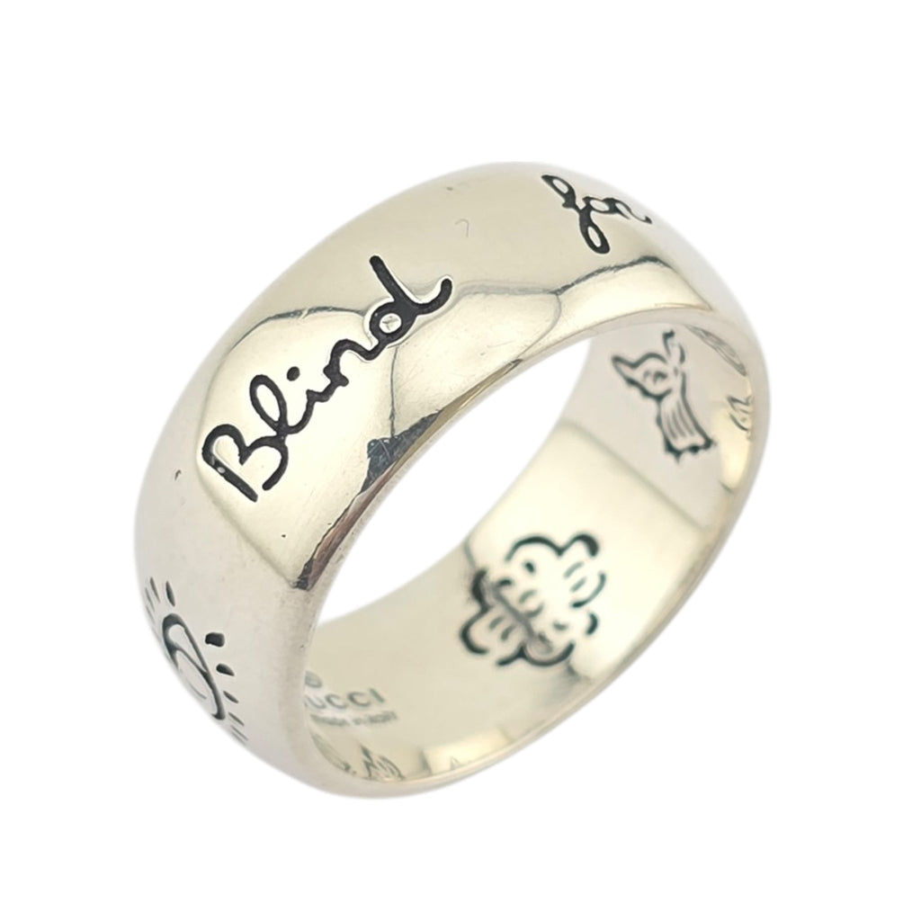 GUCCI Blind for Love Sterling Silver Ring GUCCI