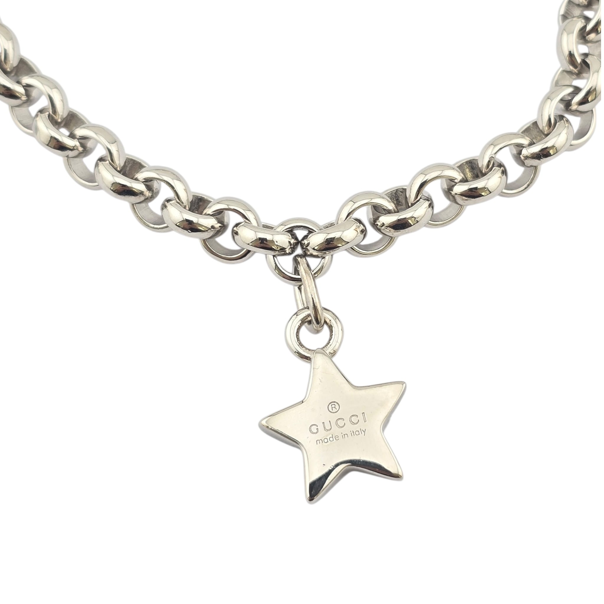 GUCCI Trademark GG Sterling Silver Charm Bracelet GUCCI