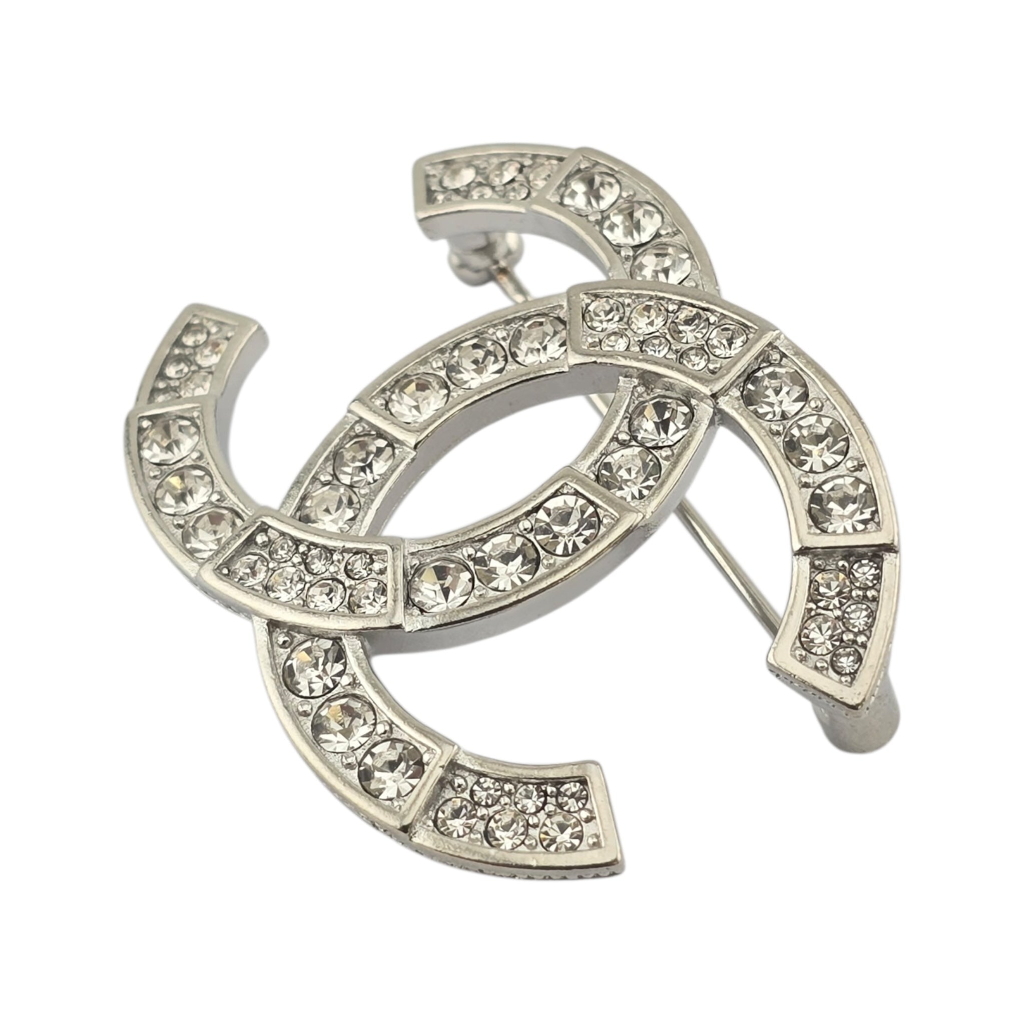 Chanel CC Silver Crystals Brooch 2020 CHANEL